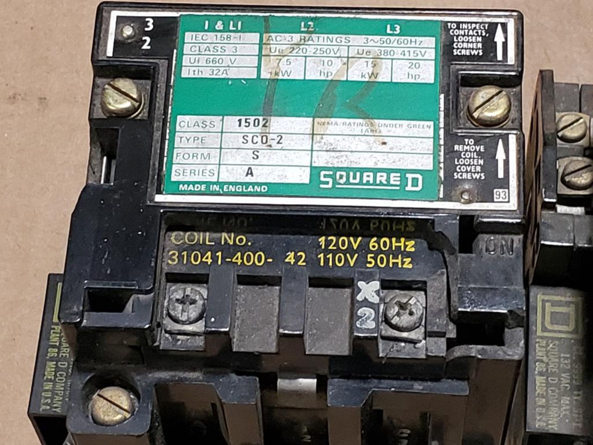 Qty 12 - Square D contactor. Class 1502 type SCO-2. - Image 2 of 14