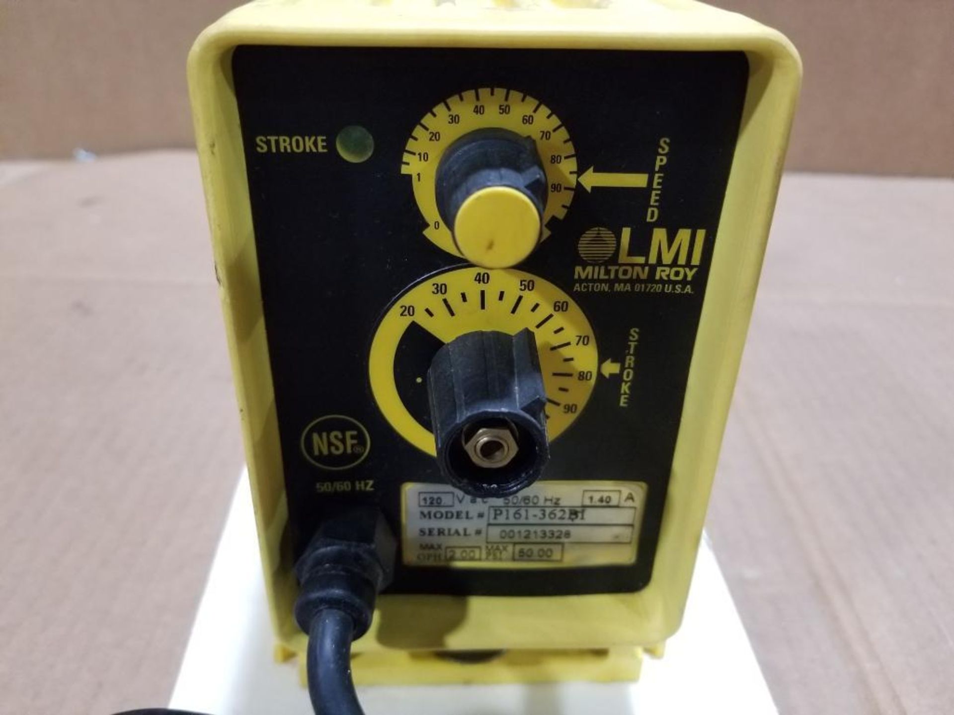 LMI Milton Roy dosing pump. Model P161-362B1. - Image 6 of 7