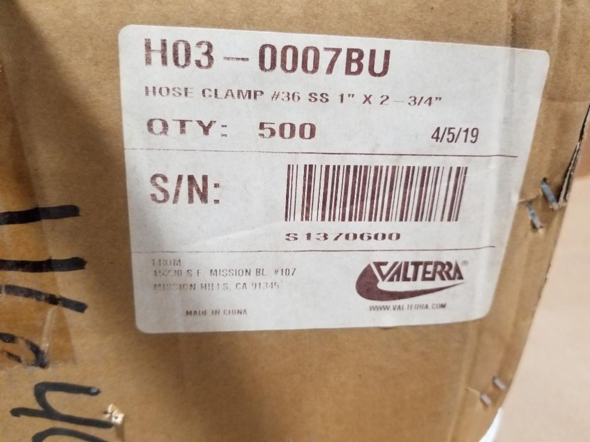Qty 500 - Valterra hose clamp. Size number 36. 1in x 2-3/4in. - Image 3 of 4