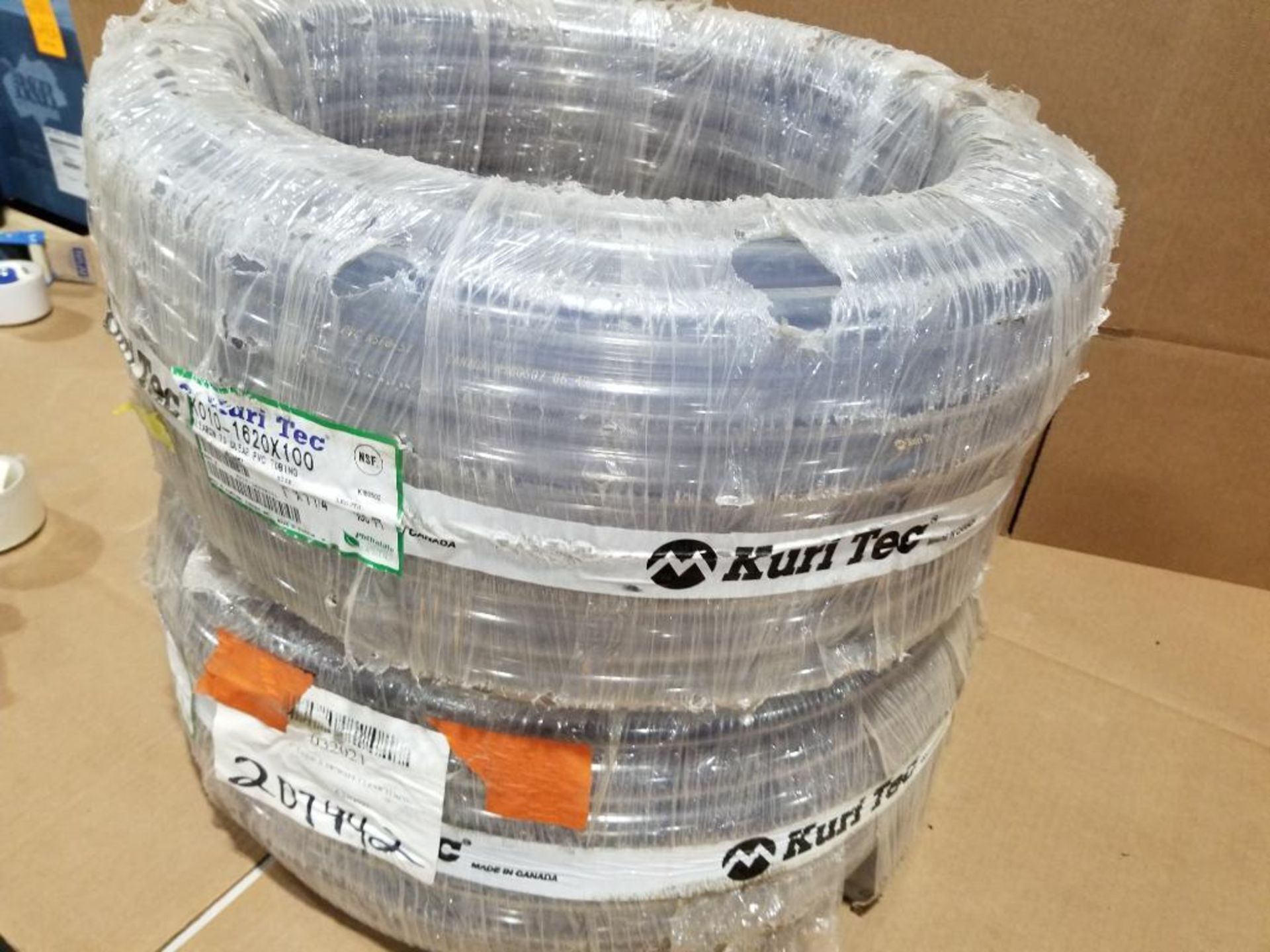Qty 200 ft - Kuri-Tec clear PVC tubing. 1in x 1 1/4in. 2 boxes of 100ft. Part number K010-1620X100. - Image 4 of 6