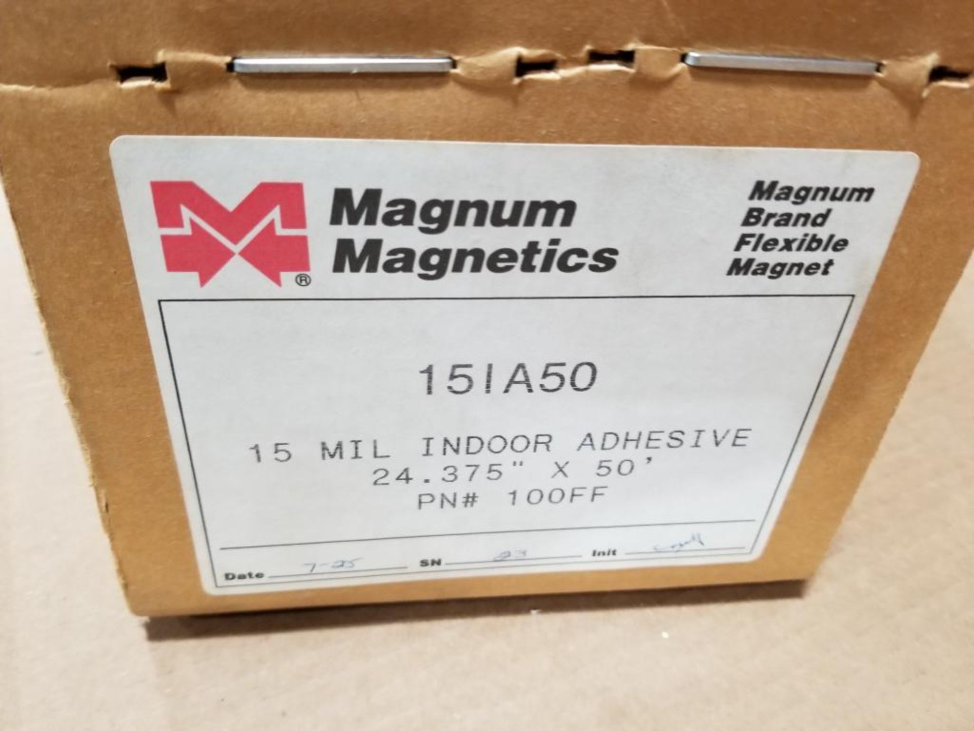 50ft - Magnum Magnetics sheeting roll. 15mil indoor adhesive. 24.375in x 50ft. Part # 15IA50. - Image 3 of 3