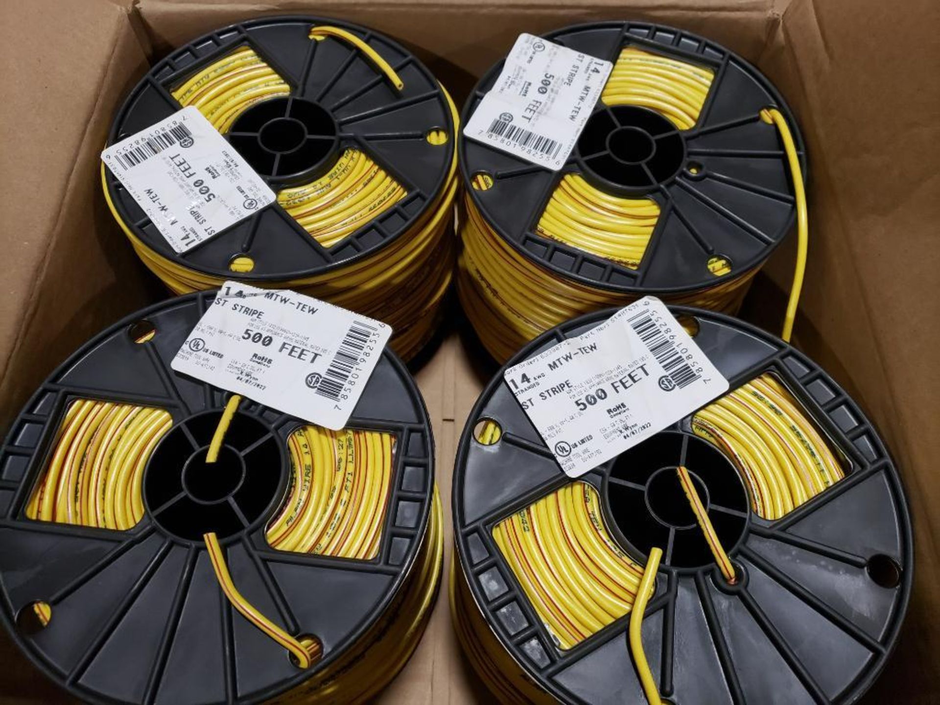 Qty 2000ft - Alan Wire 14awg yellow / red wire. 4 rolls of 500ft. - Image 2 of 5