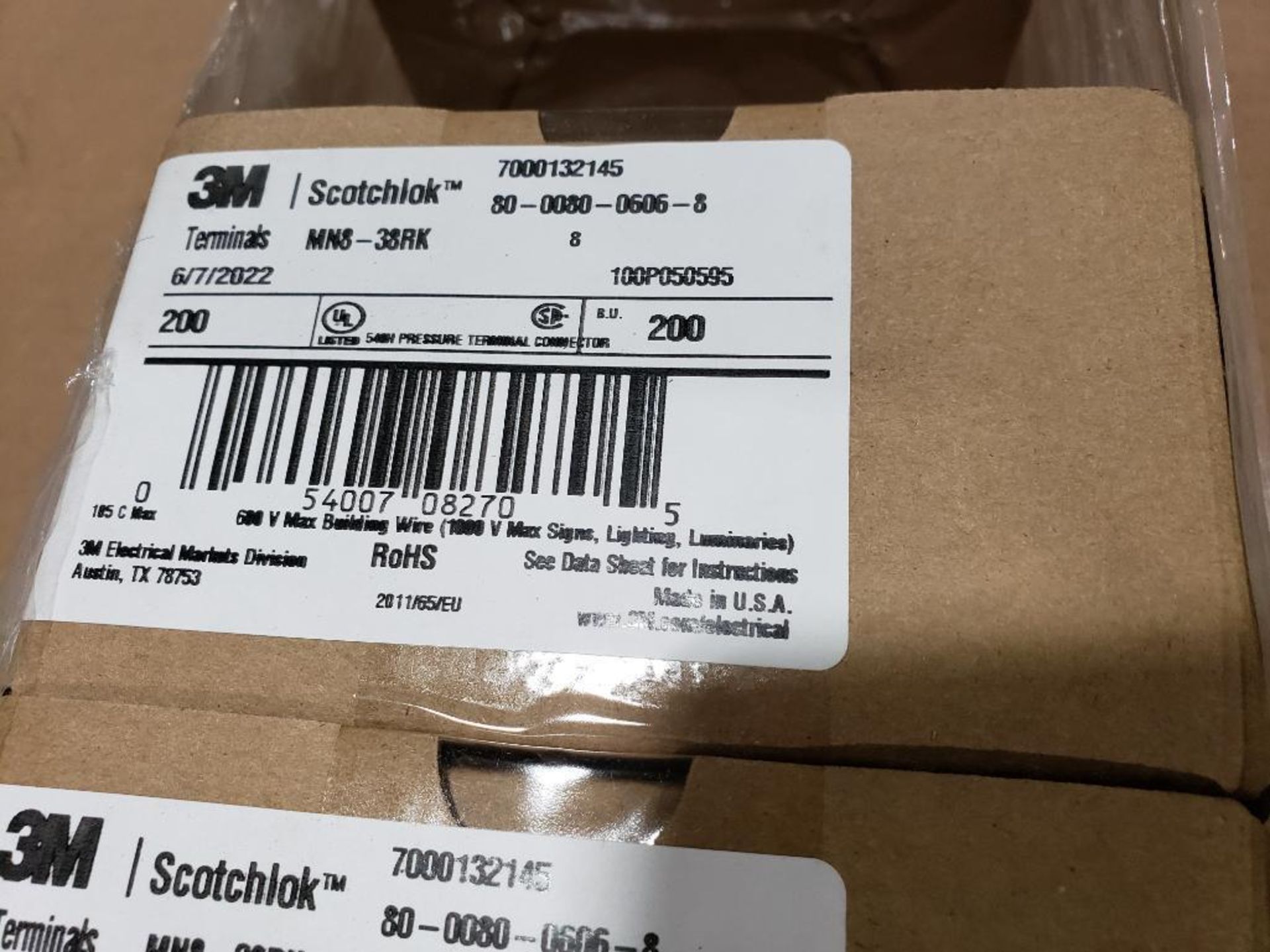 Qty 1000 - 3M Scotchlok wire connector. Part number MN8-38RK. (5 boxes of 200) - Image 5 of 7
