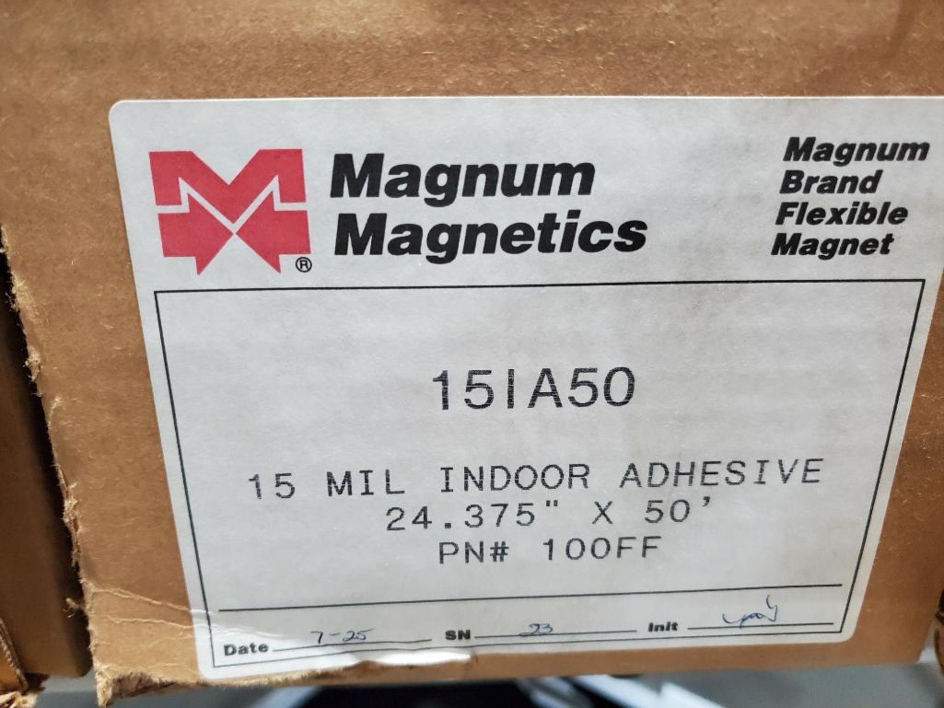 Qty 3 rolls - Magnum Magnetics flexible sheet magnet. Part number 100FF. 50ft roll. - Image 2 of 4