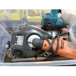 Assorted power tools, hand tools and tool balancers.