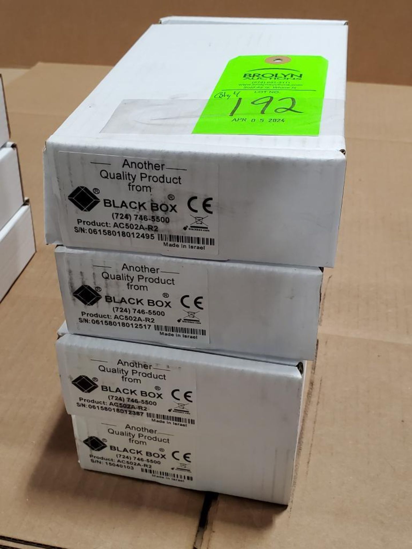 Qty 4 - Black Box. Part number AC502A-R2.