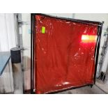 Welding curtain set. 3 sections 72in x 76in. Includes 4 total support legs.