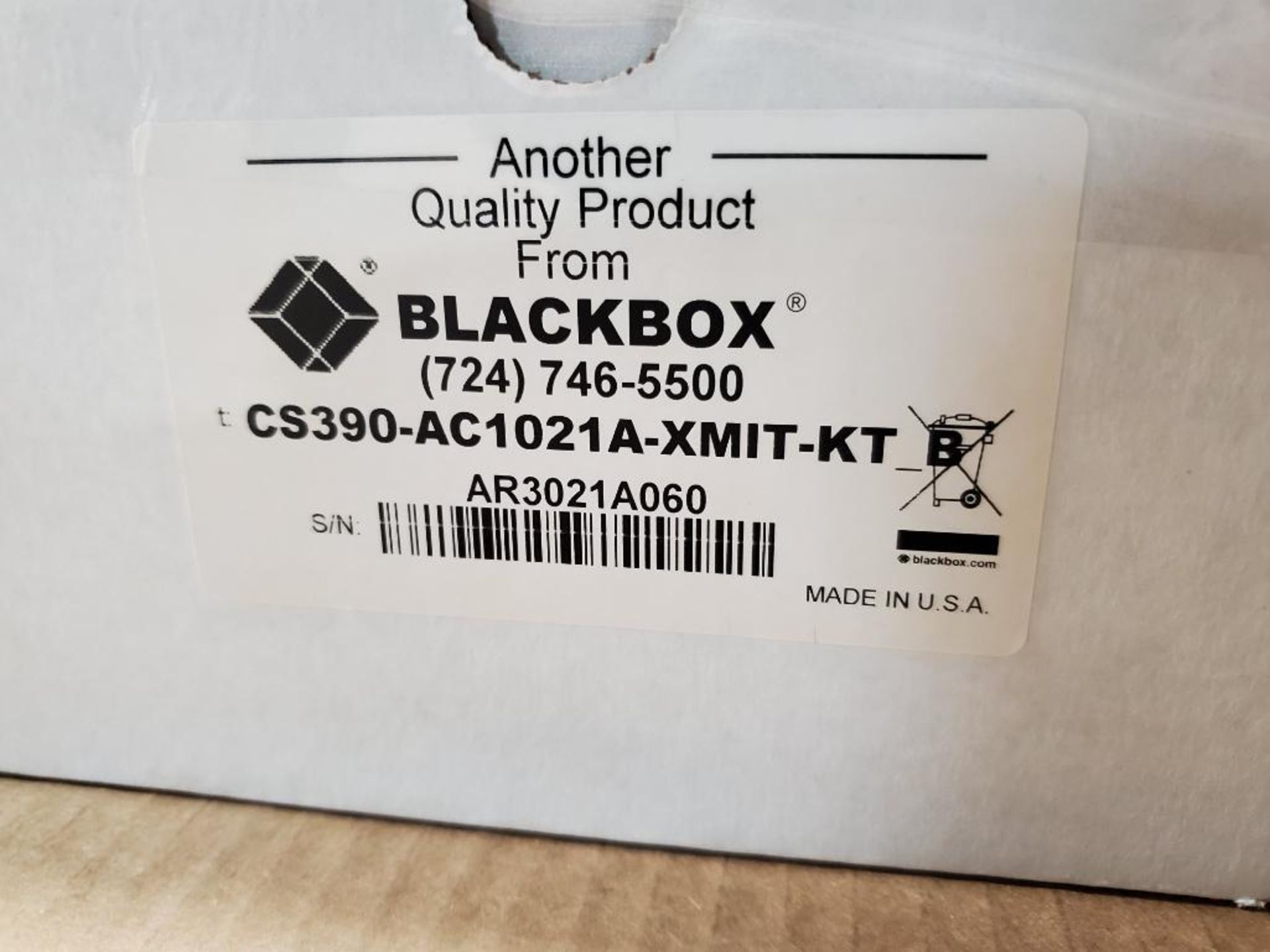 Black Box fiber emitter receiver kit. AC1021A. Part number AC1021A-REC and CS390-AC1021A-XMIT-KT. - Image 3 of 4