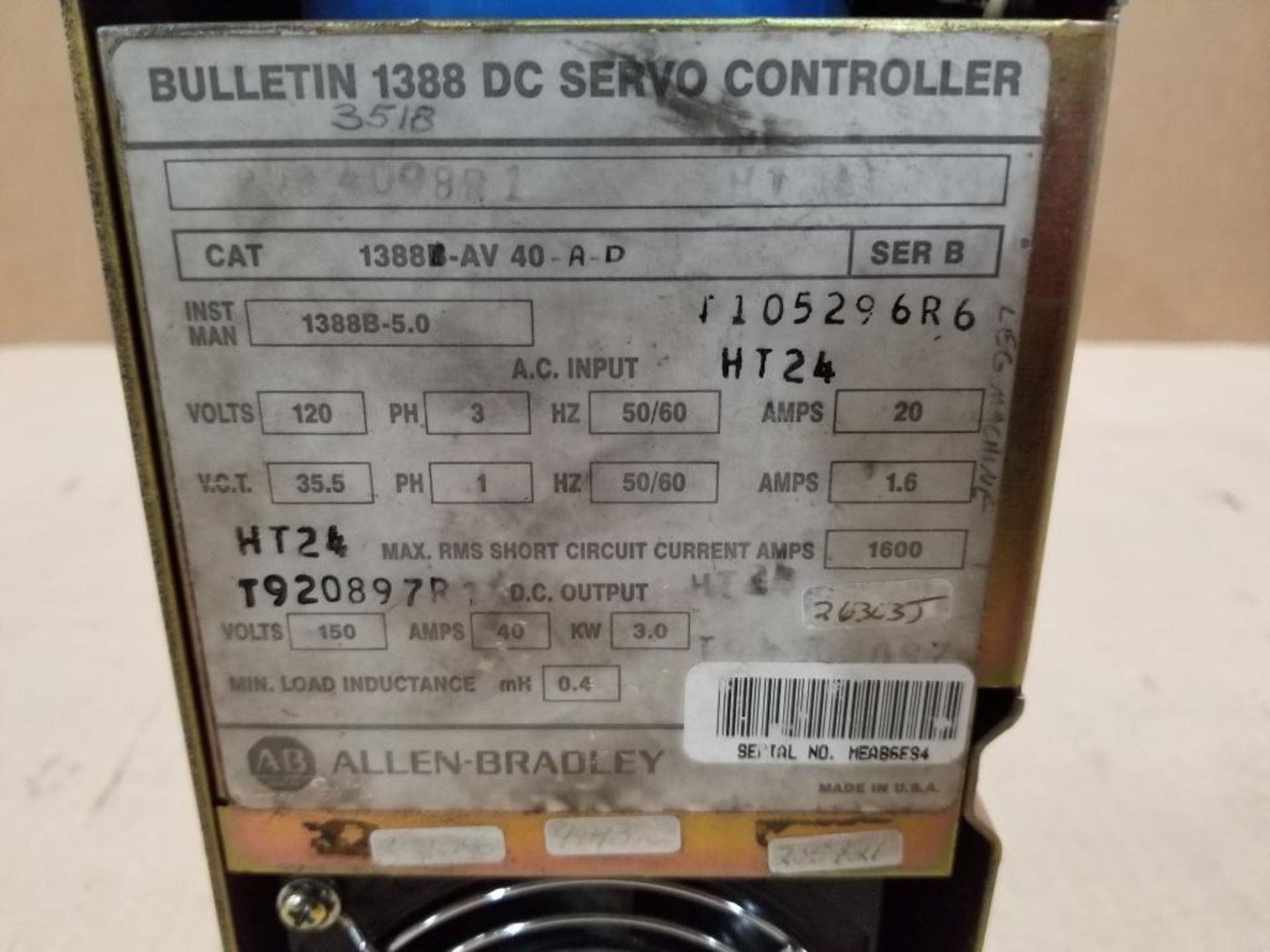 Allen Bradley DC servo controller. Catalog 1388-AV-40-A-D. - Image 2 of 4
