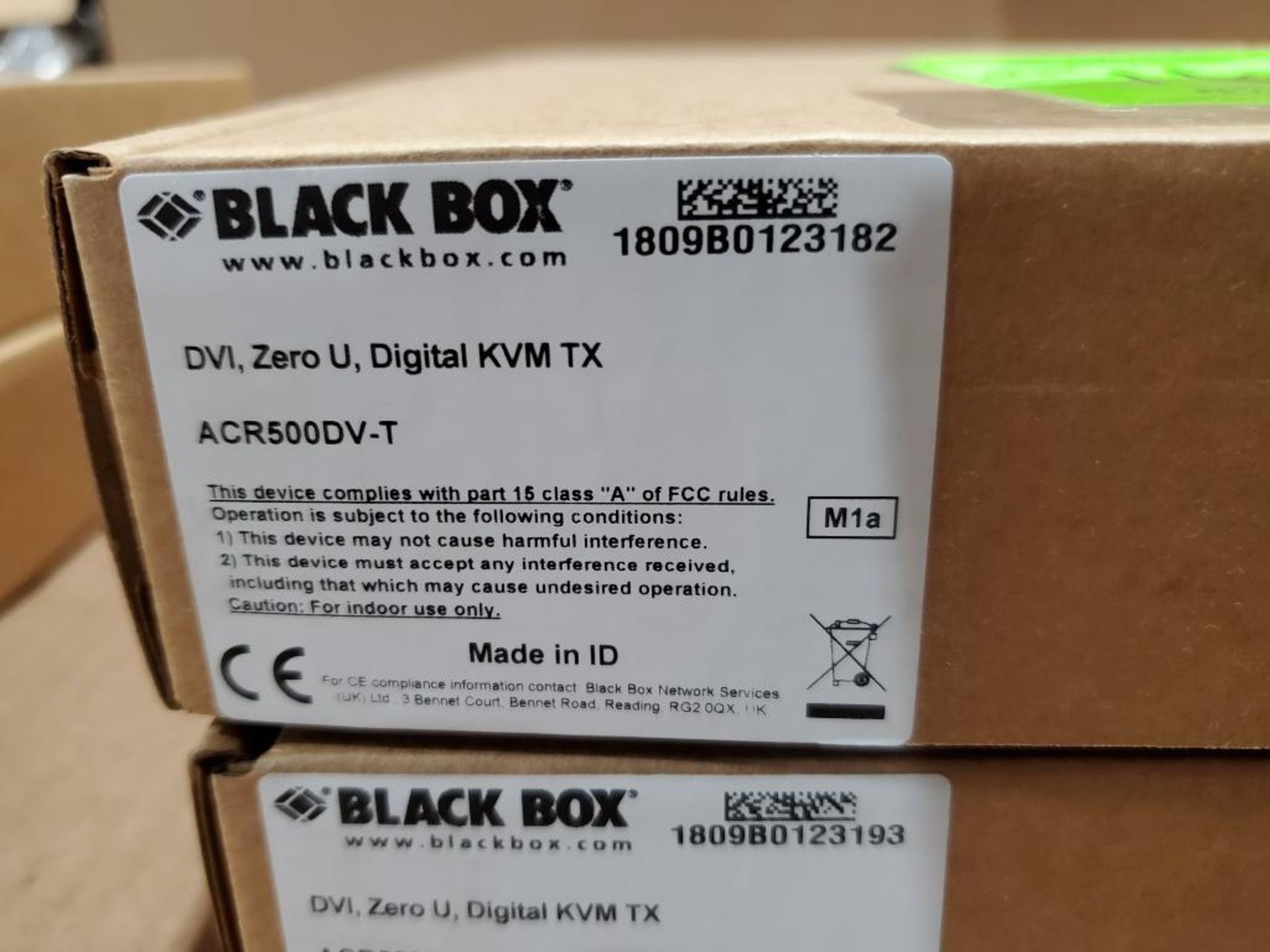 Qty 2 - Black Box DVI, Zero U, Digital KVM TX. Part number ACR500DV-T. - Image 2 of 3