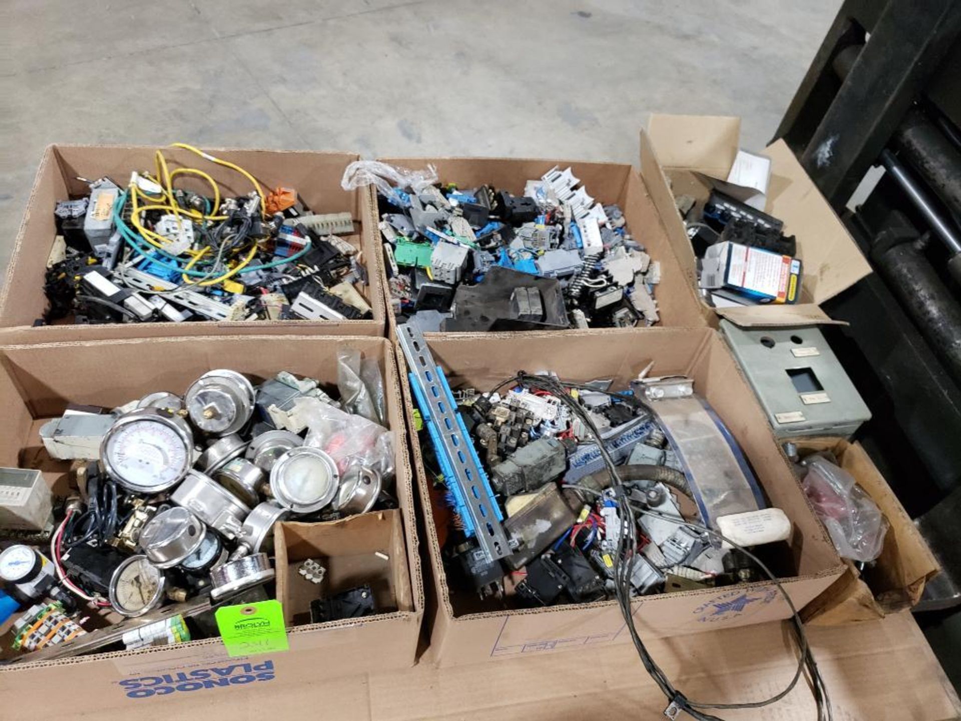 Pallet of assorted parts and electrical.