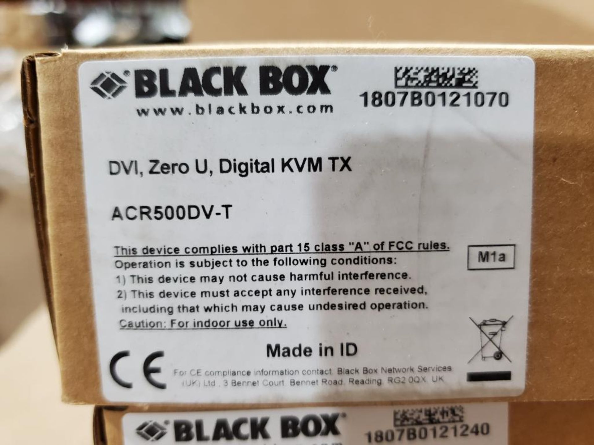 Qty 2 - Black Box DVI, Zero U, Digital KVM TX. Part number ACR500DV-T. - Image 2 of 3