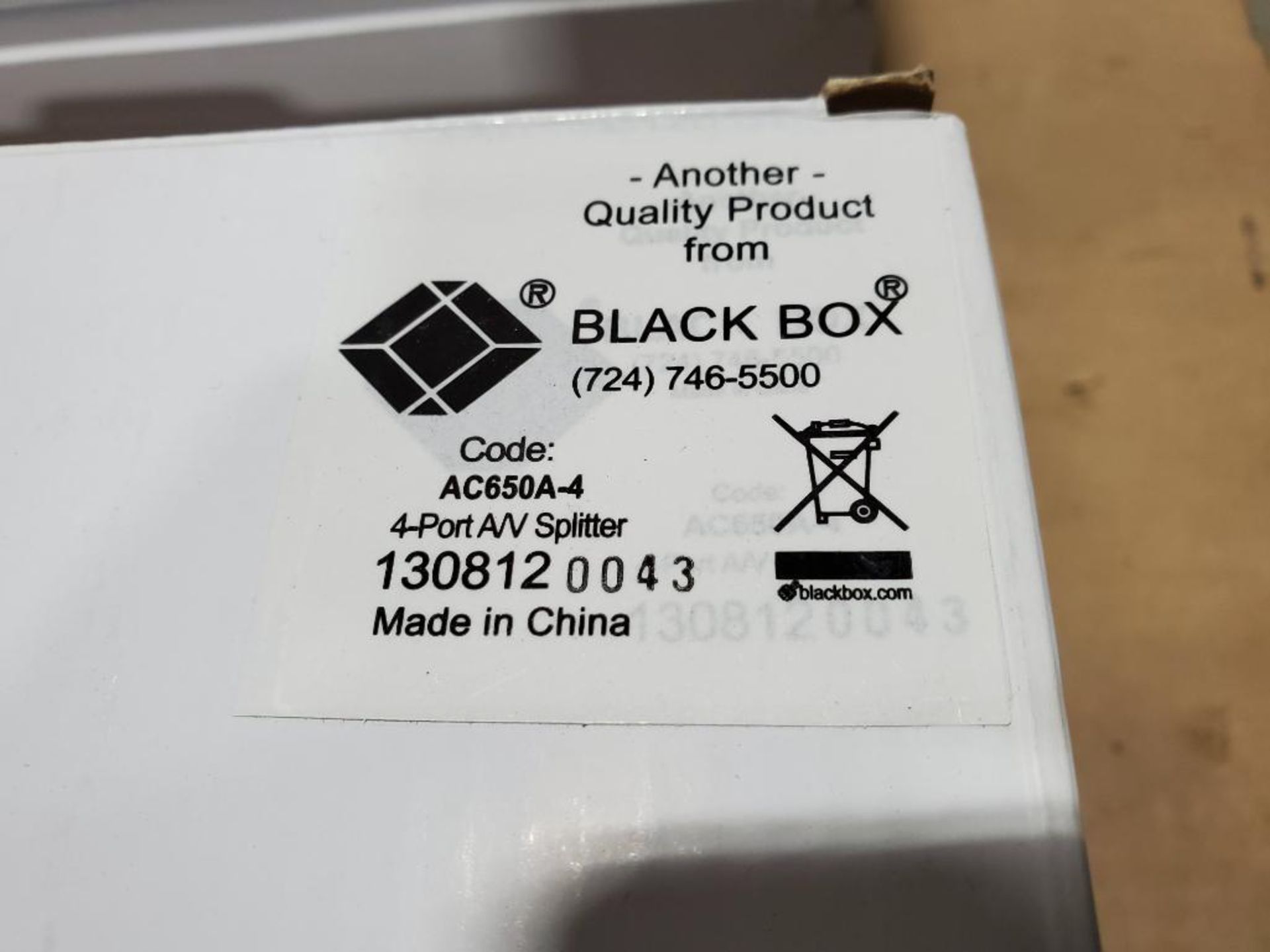 Qty 3 - Black Box 4-port A/V splitter. Part number AC650A-4. - Image 2 of 2