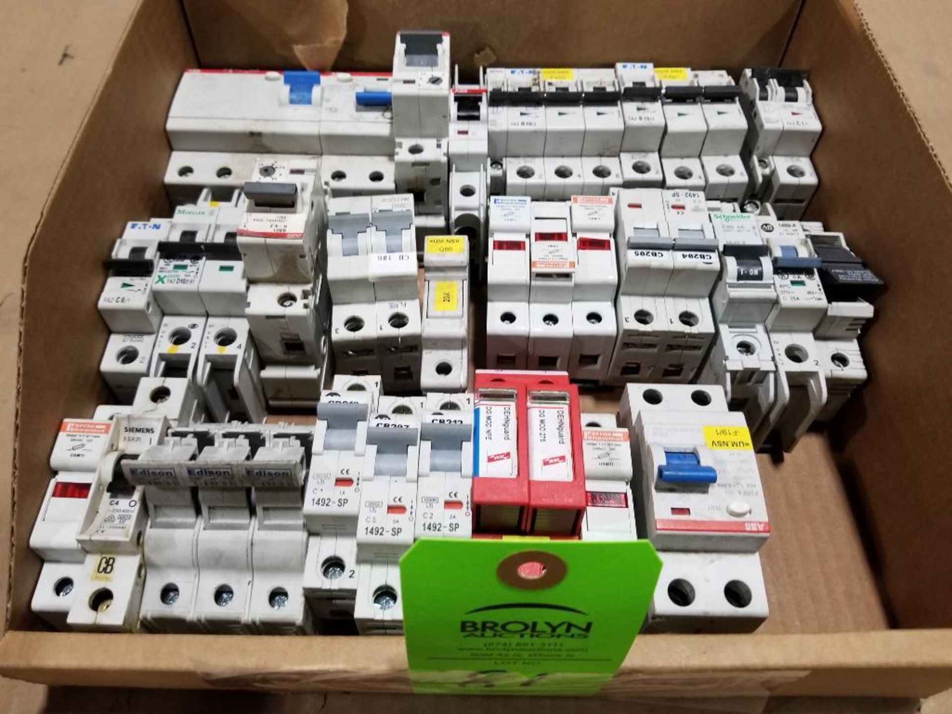 Large assortment of electrical and breakers.