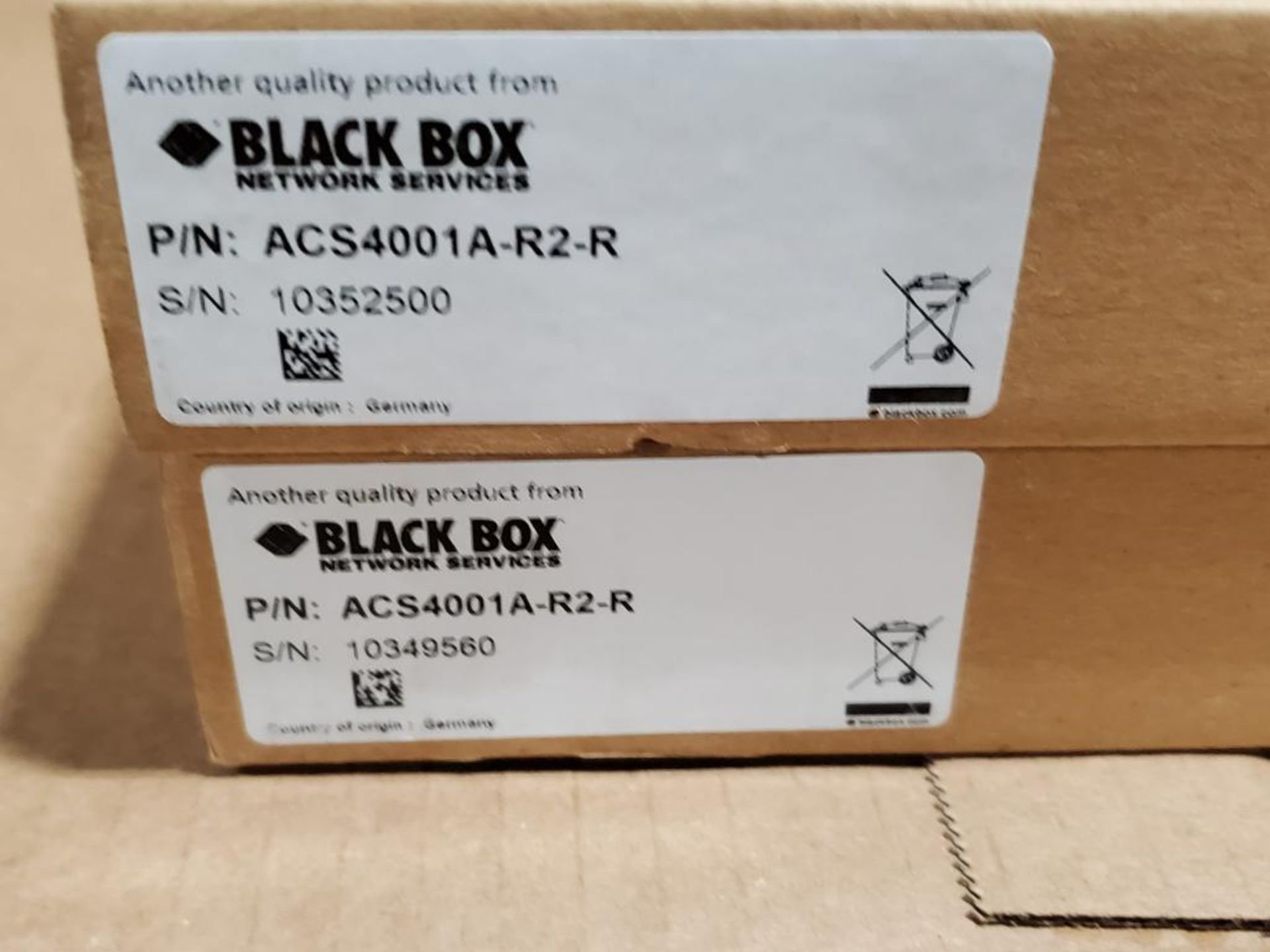 Qty 2 - Black Box. Part number ACS4001A-R2-R. - Image 2 of 3