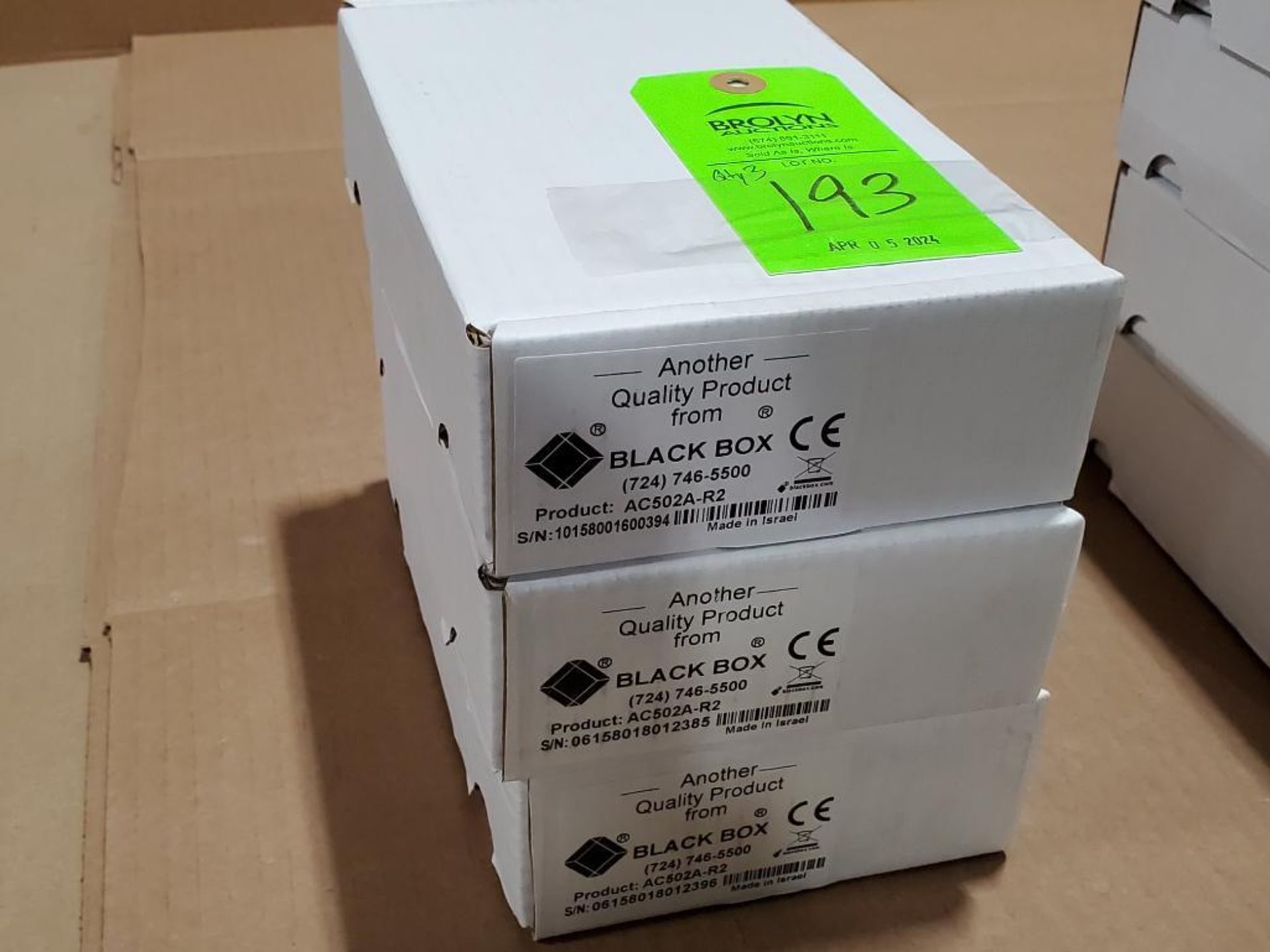 Qty 3 - Black Box. Part number AC502A-R2.