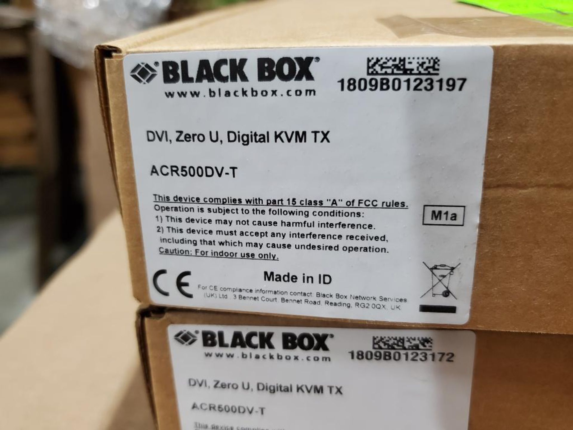 Qty 2 - Black Box DVI, Zero U, Digital KVM TX. Part number ACR500DV-T. - Image 2 of 3