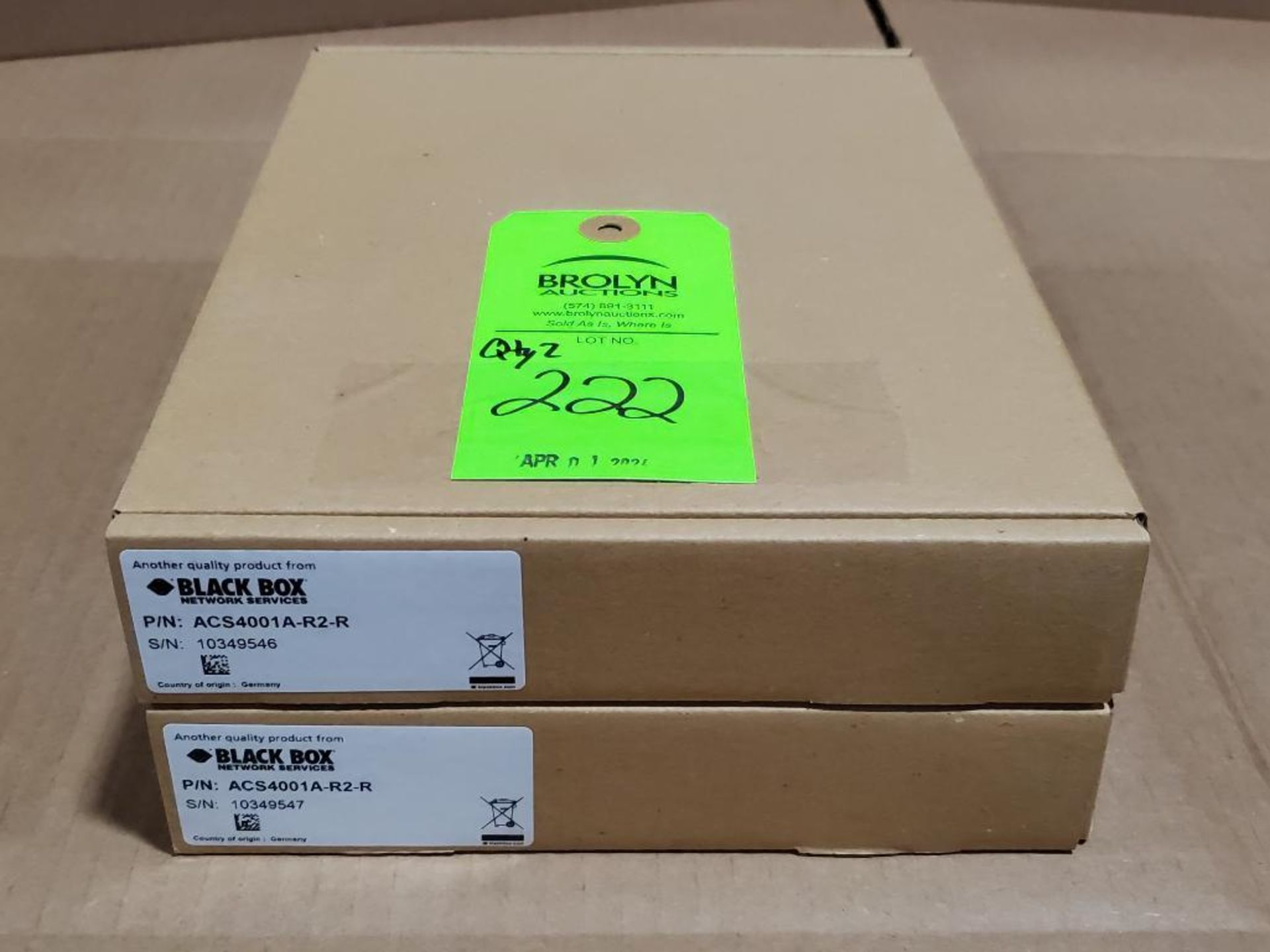 Qty 2 - Black Box. Part number ACS4001A-R2-R.