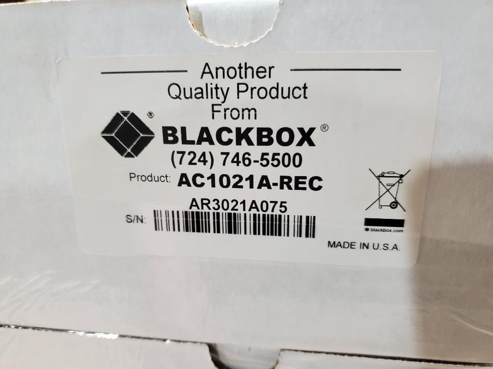 Black Box fiber emitter receiver kit. AC1021A. Part number AC1021A-REC and CS390-AC1021A-XMIT-KT. - Image 2 of 4