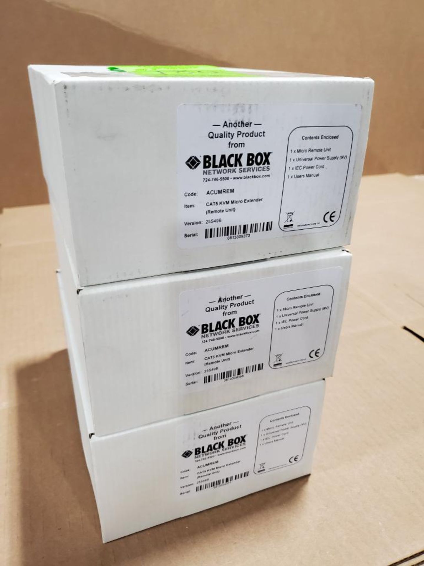 Qty 3 - Black Box Cat5 KVM micro extender remote unit. Part number ACUMREM.