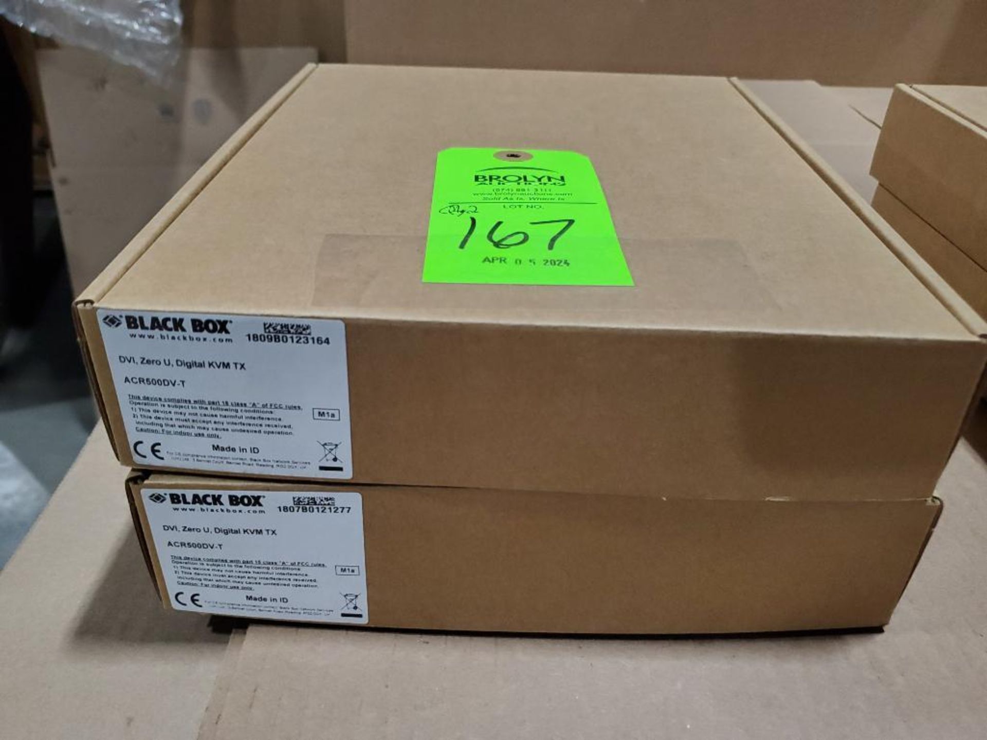 Qty 2 - Black Box DVI, Zero U, Digital KVM TX. Part number ACR500DV-T.
