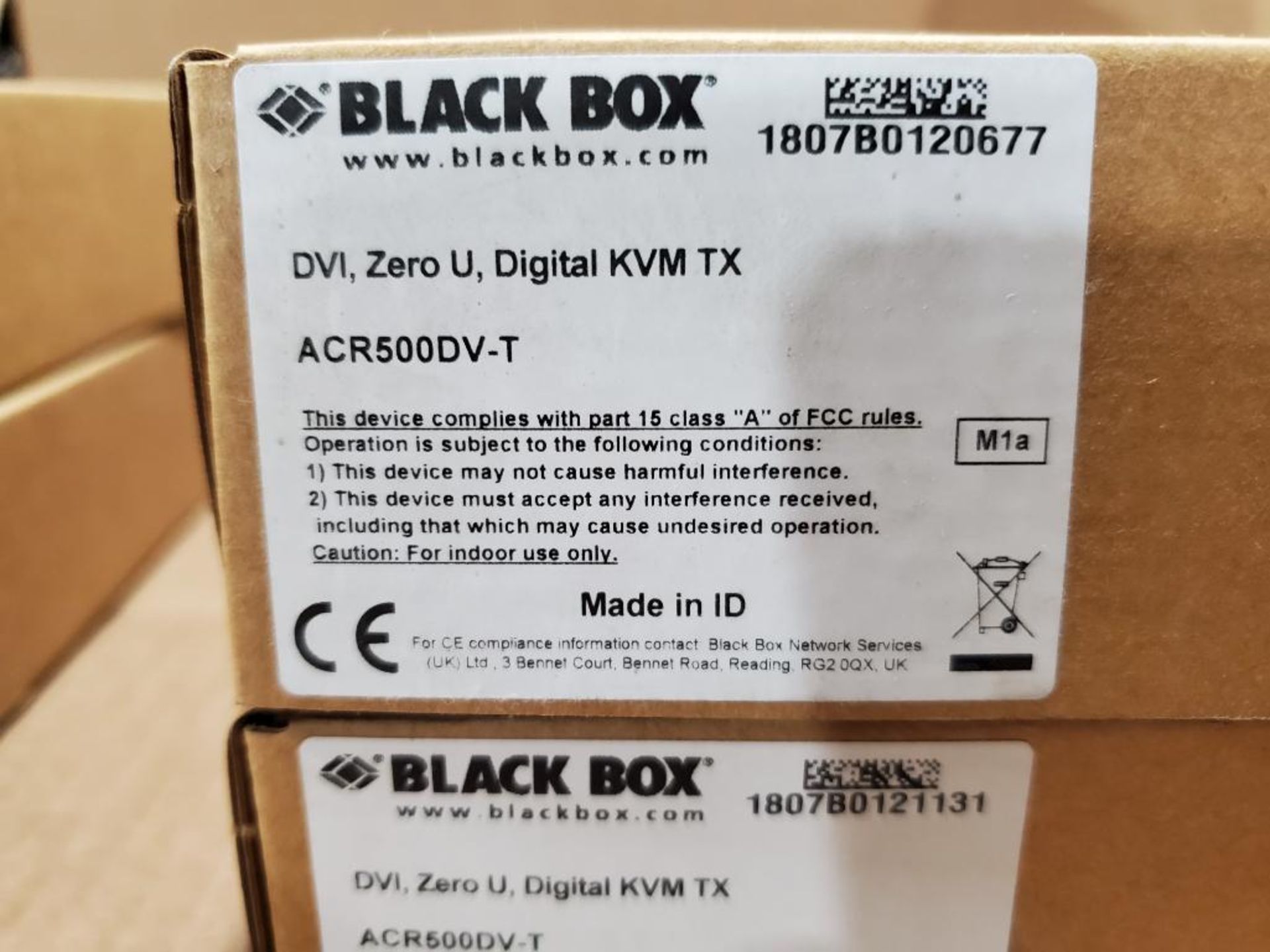 Qty 2 - Black Box DVI, Zero U, Digital KVM TX. Part number ACR500DV-T. - Image 2 of 3