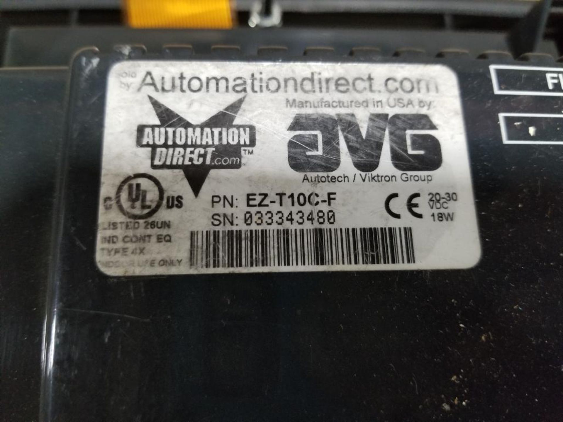 Automation Direct AVG HMI machine control. Part number EZ-T10C-F. - Image 3 of 3