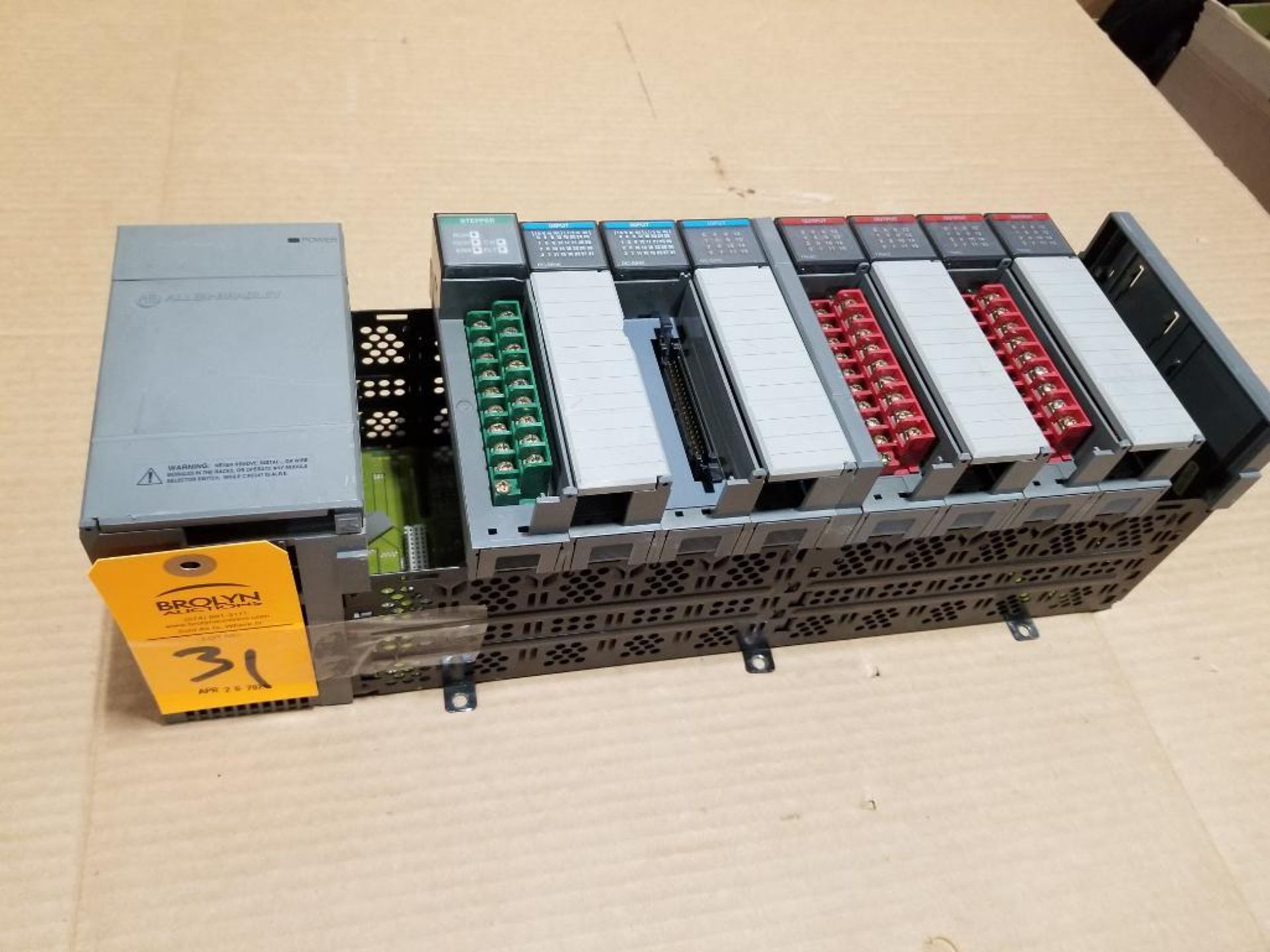 Allen Bradley SLC500 PLC rack.