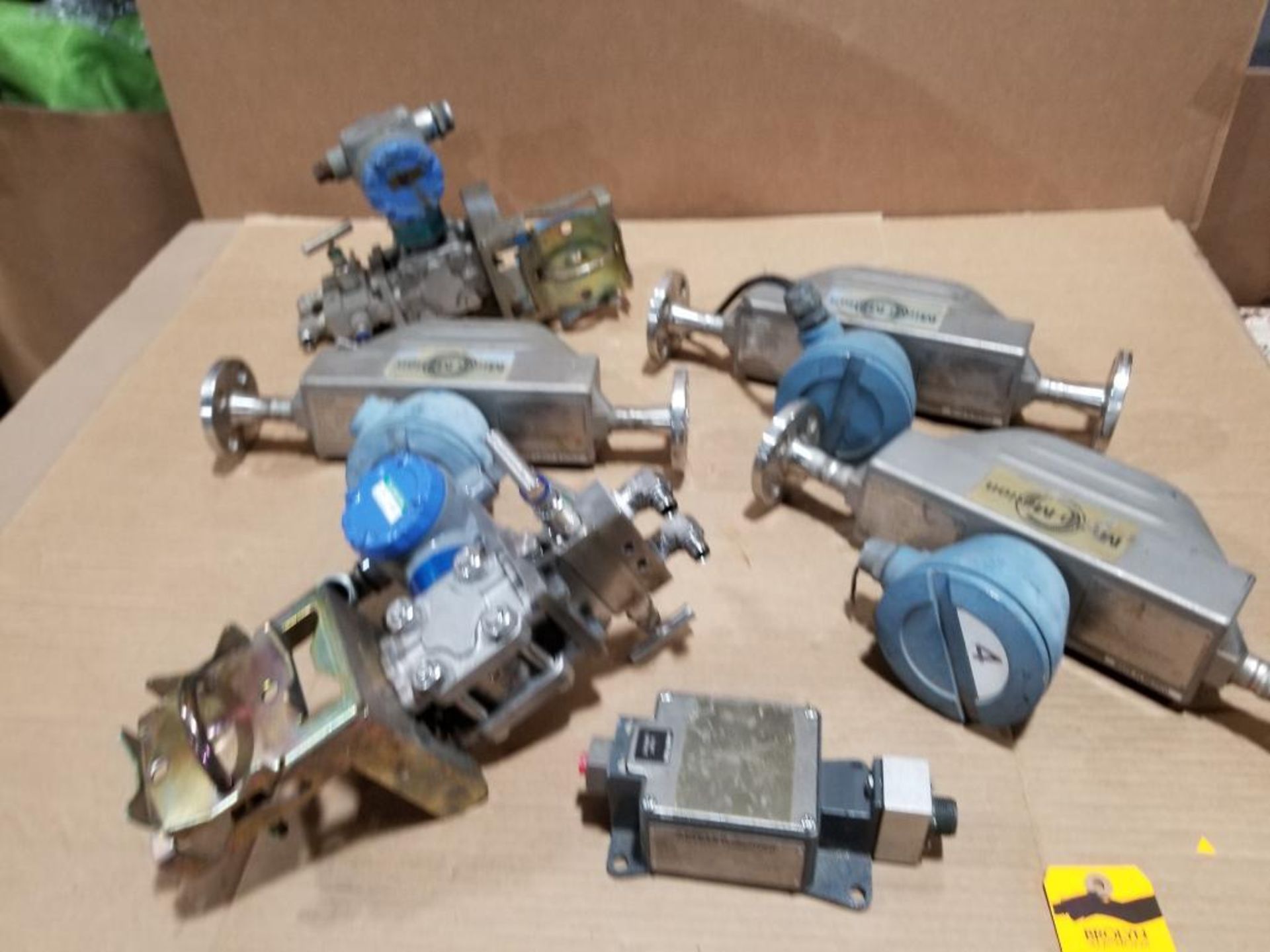 Assorted flowmeters and transmitters.