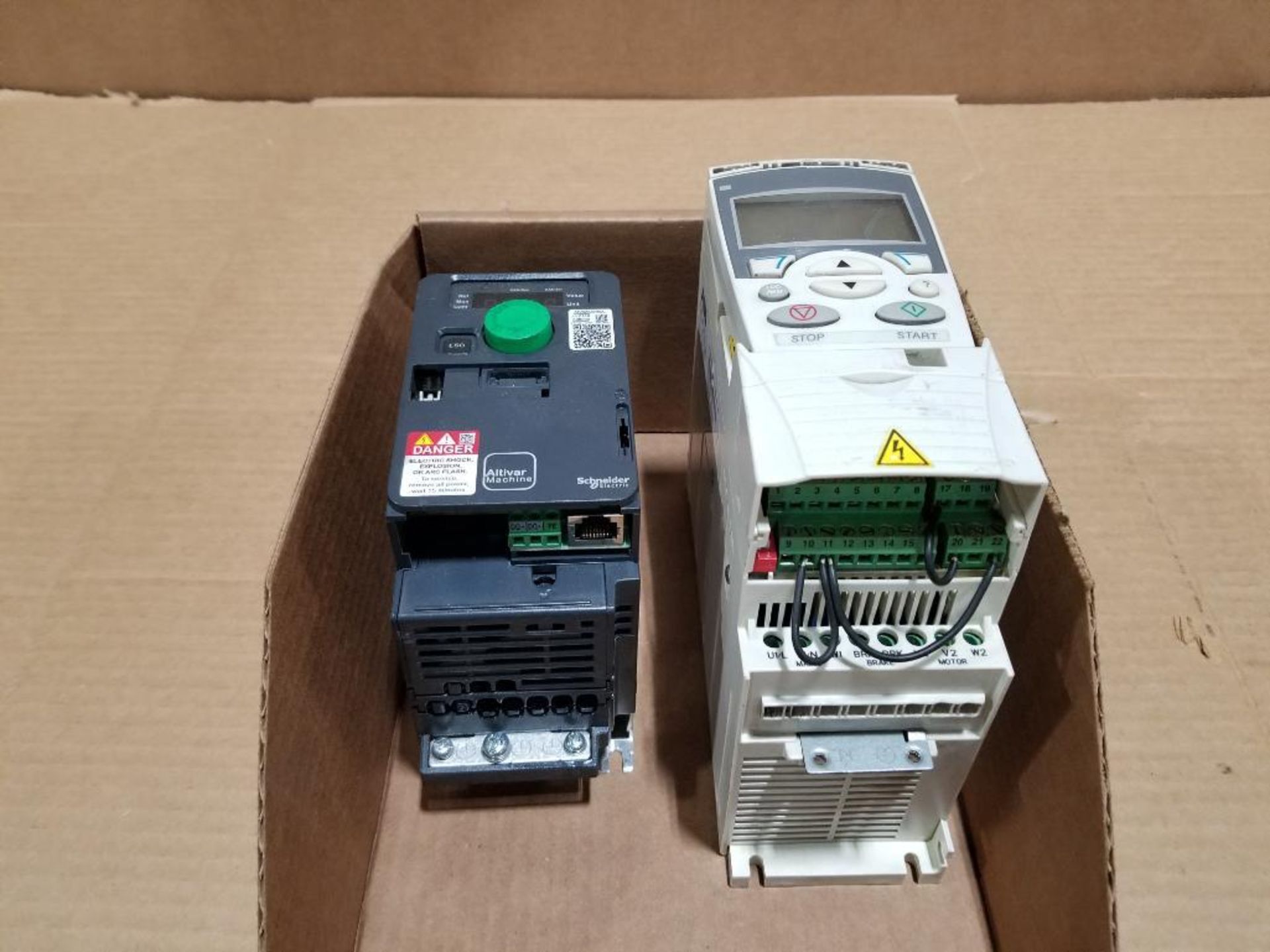 Qty 2 - Assorted drives. Schneider Electric, ABB.