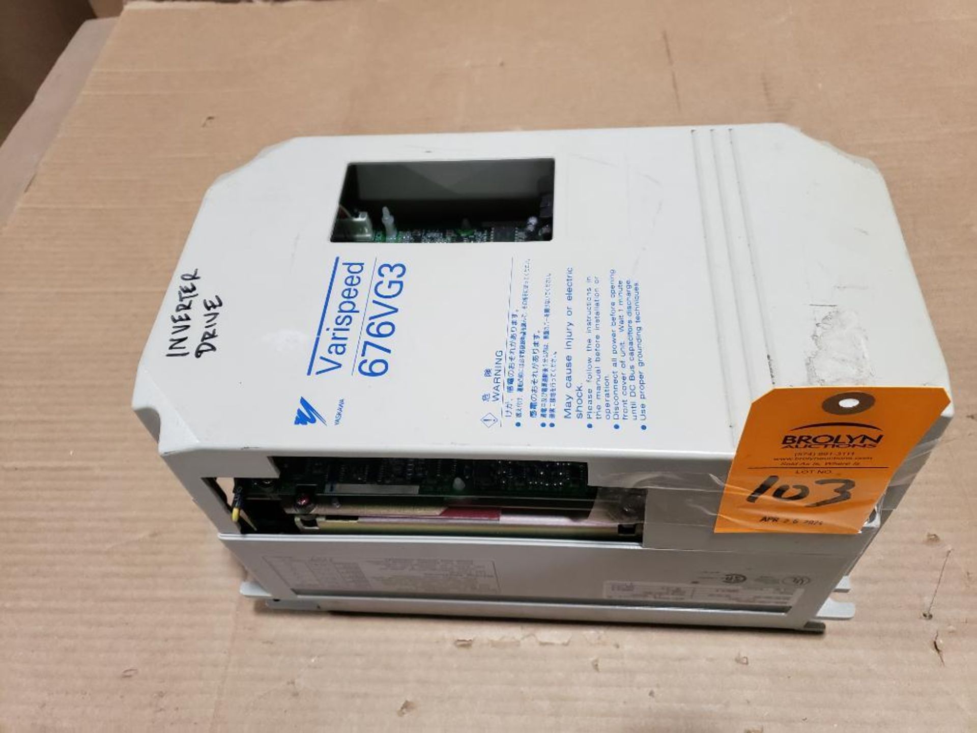 Yaskawa Varispeed drive. Model 676VG3. Part number CIMR-VGU42P2.