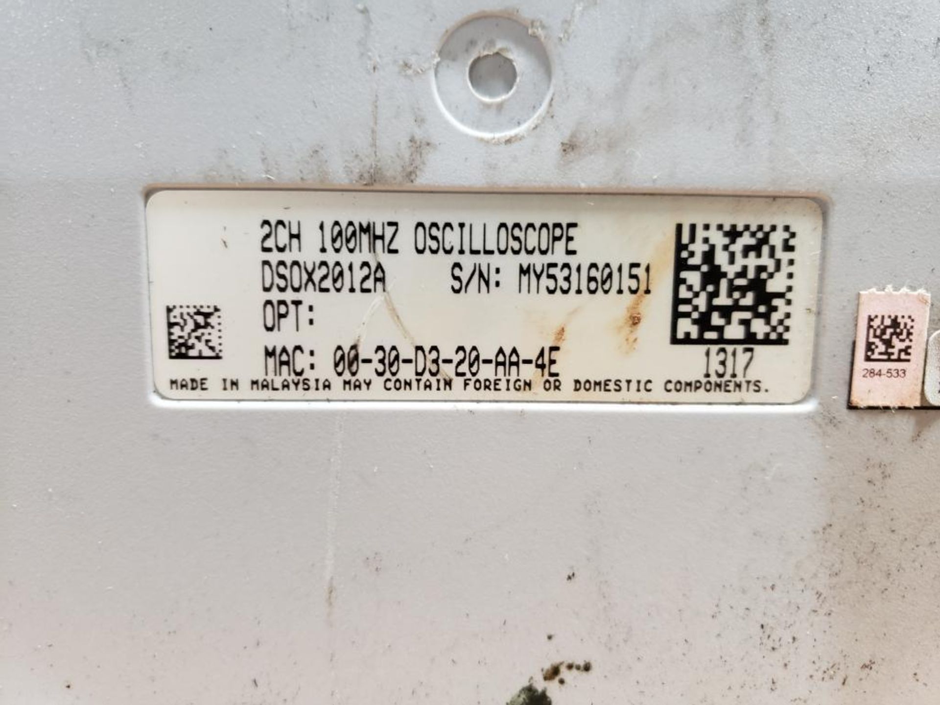 *Parts / Repairable* - Agilent Technologies Digital Oscilloscope. Part number DSO-X 2012A. - Image 9 of 10