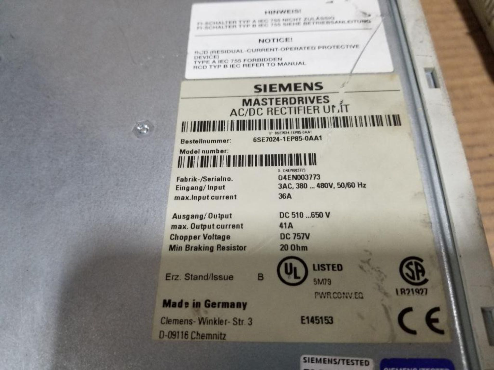 *Parts / Repairable* - Assorted Siemens drives. - Image 4 of 8