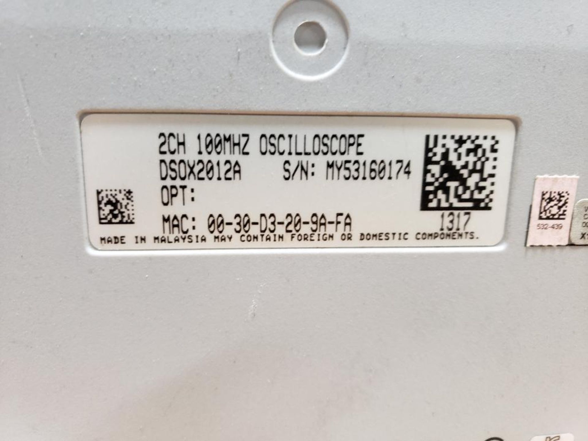 *Parts / Repairable* - Agilent Technologies Digital Oscilloscope. Part number DSO-X 2012A. - Image 9 of 11