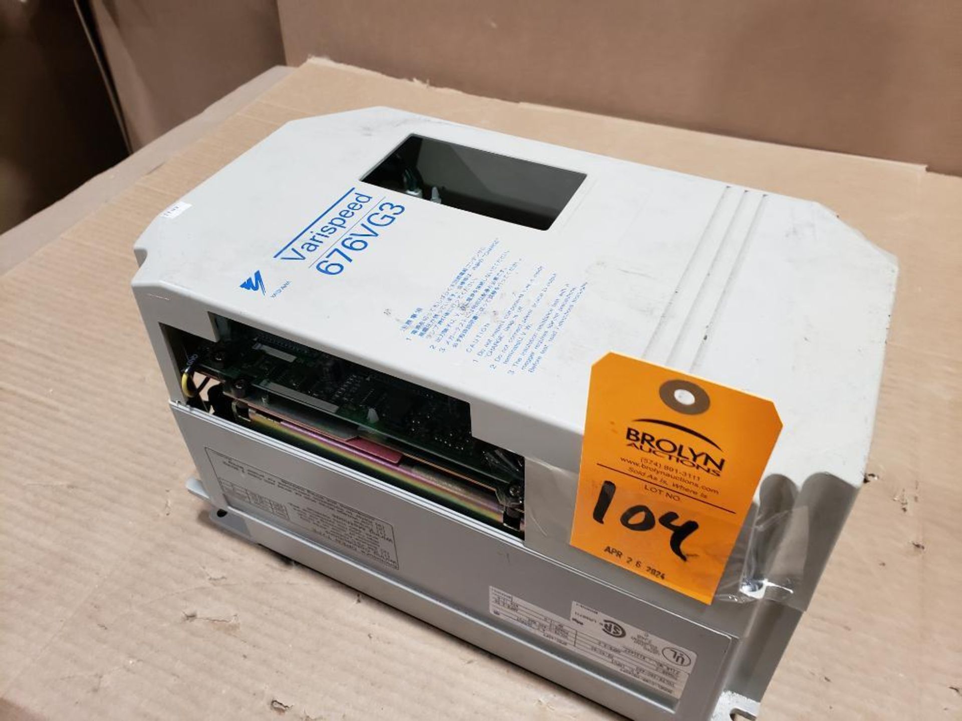 Yaskawa Varispeed drive. Model 676VG3. Part number CIMR-VGU42P2.