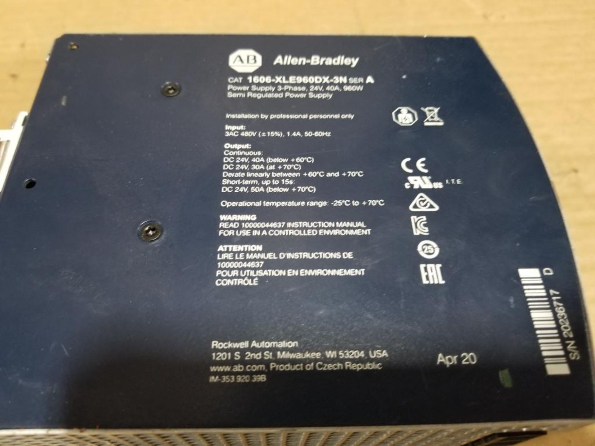 AGR automation drive and Allen Bradley power supply. - Image 3 of 6