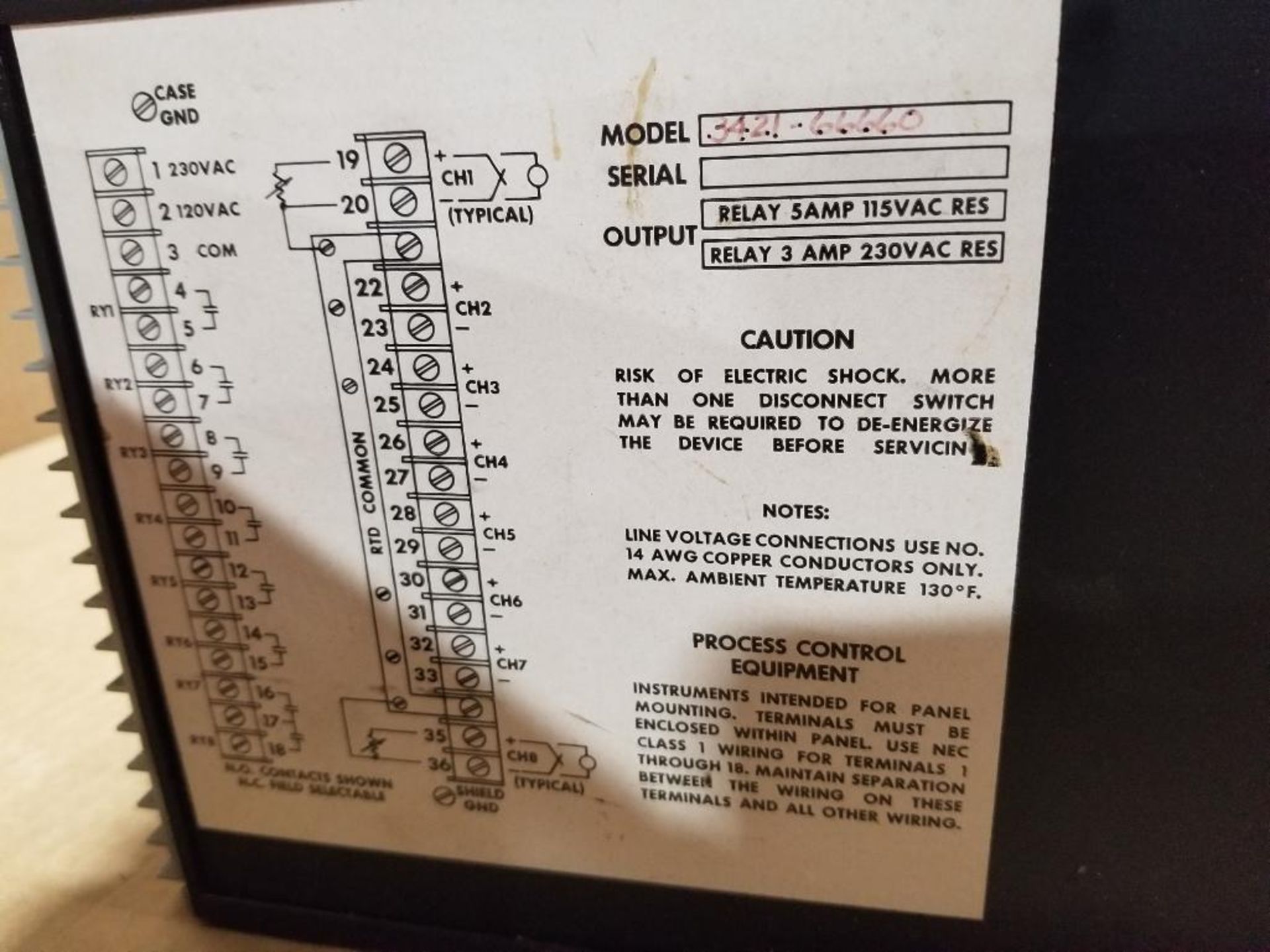 Qty 3 - Chromalox controller. Part number 3421-66660. - Image 5 of 7