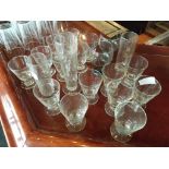 Large assortment of glassware.