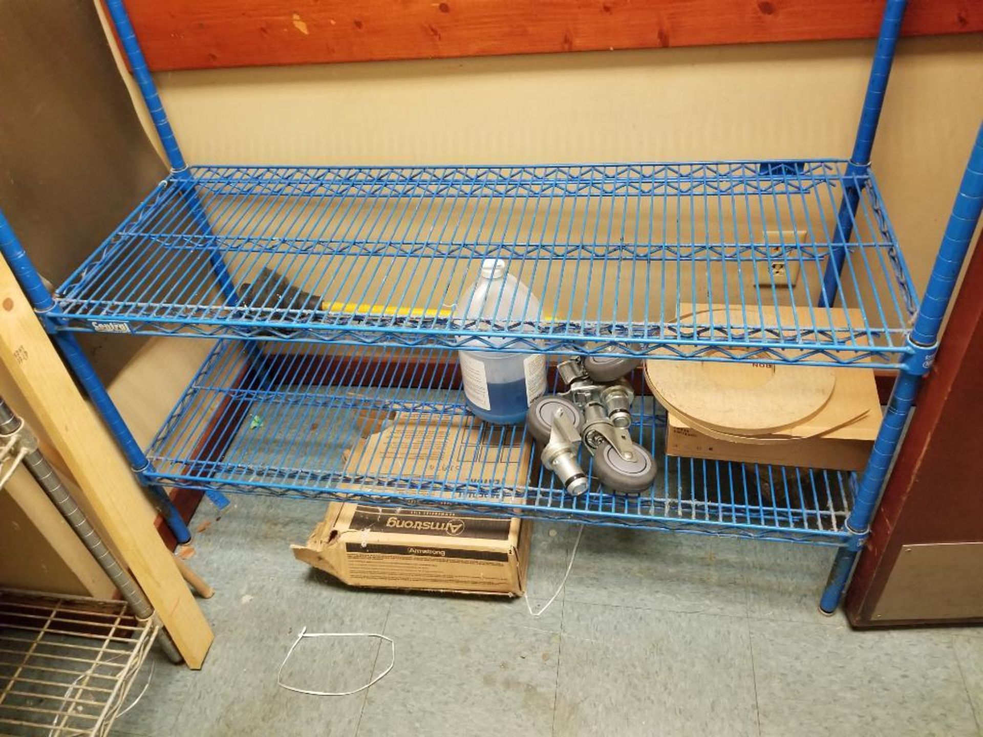 Blue rack with contents. 48" x 18" x 78". - Image 2 of 5