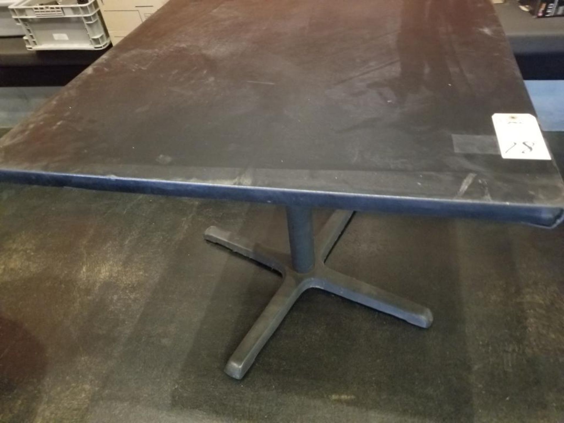 36in x 36in table with 4 chairs.