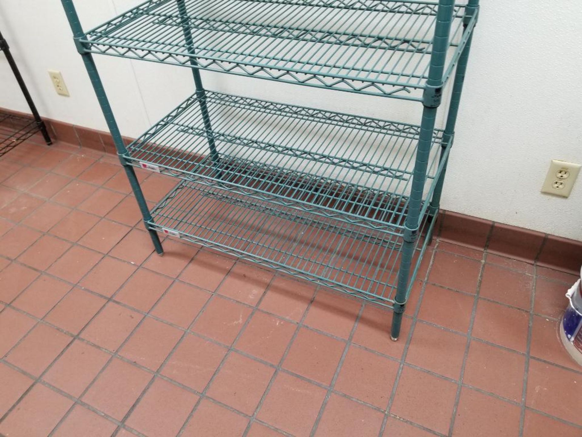 Green metal rack. 36" x 18" x 75". - Image 2 of 5