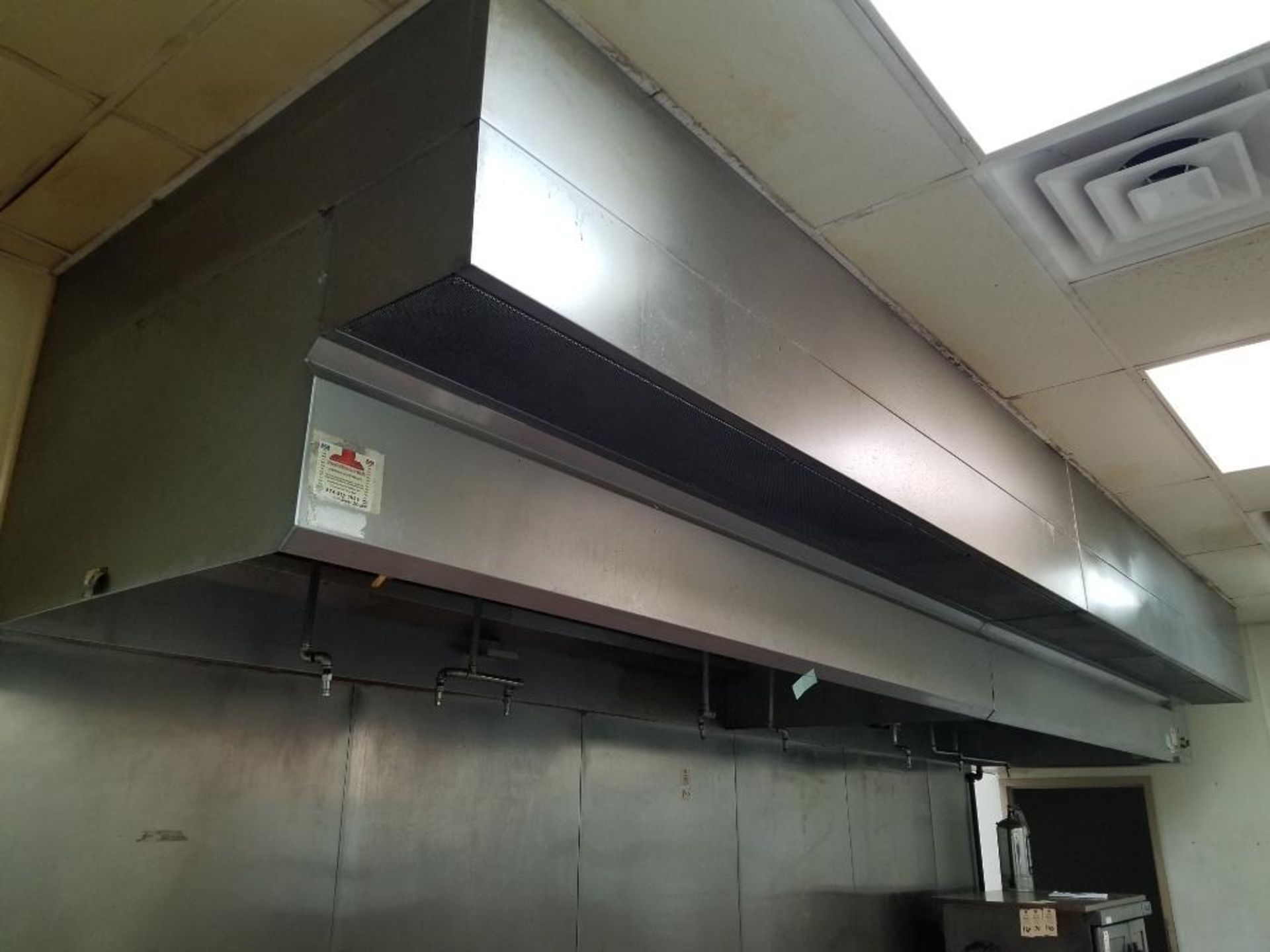 Chinook Vale Ventilation Avtec range hood. 262" W x 64" D x 35" H.