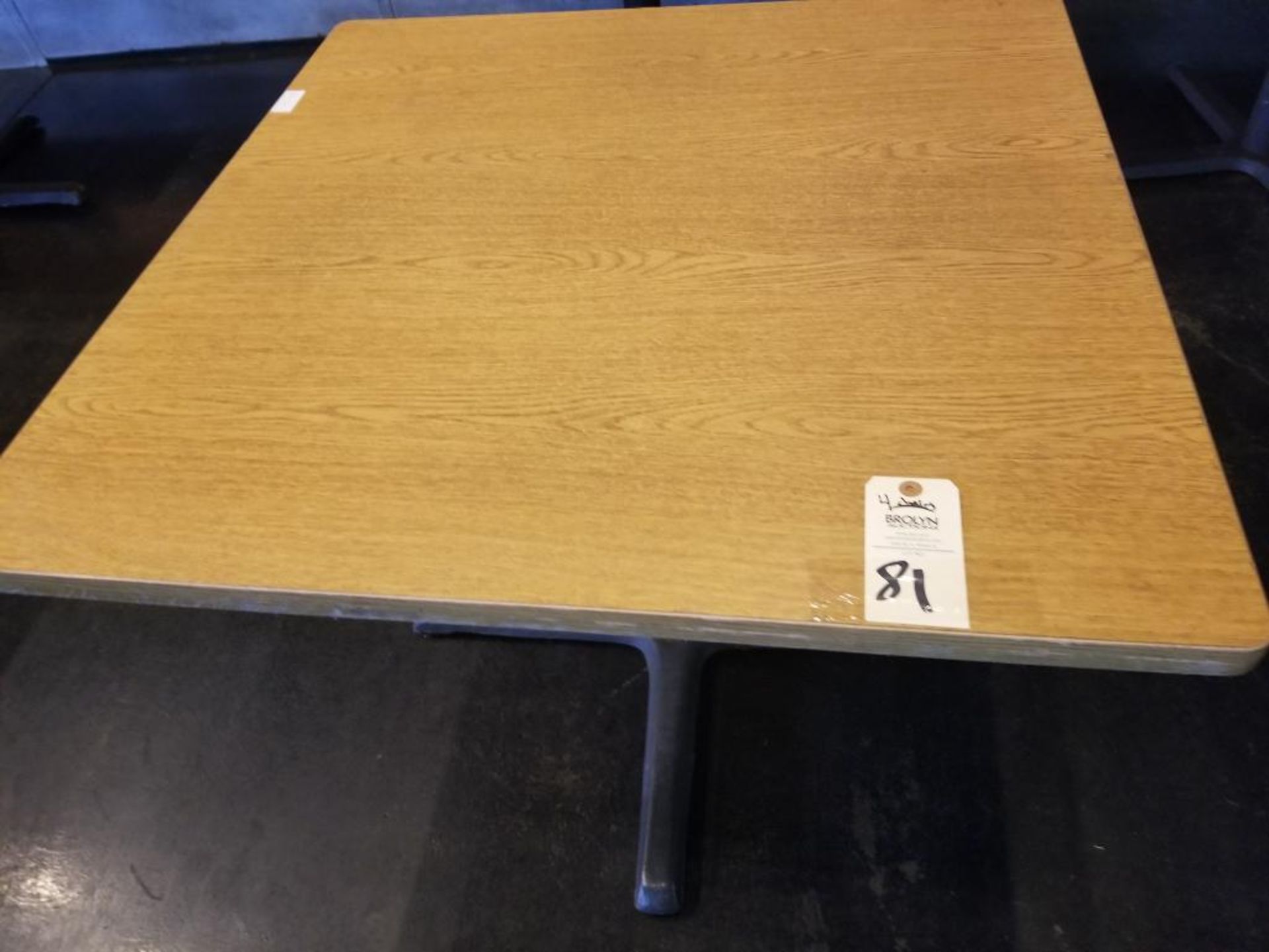 36in x 36in table with 4 chairs.