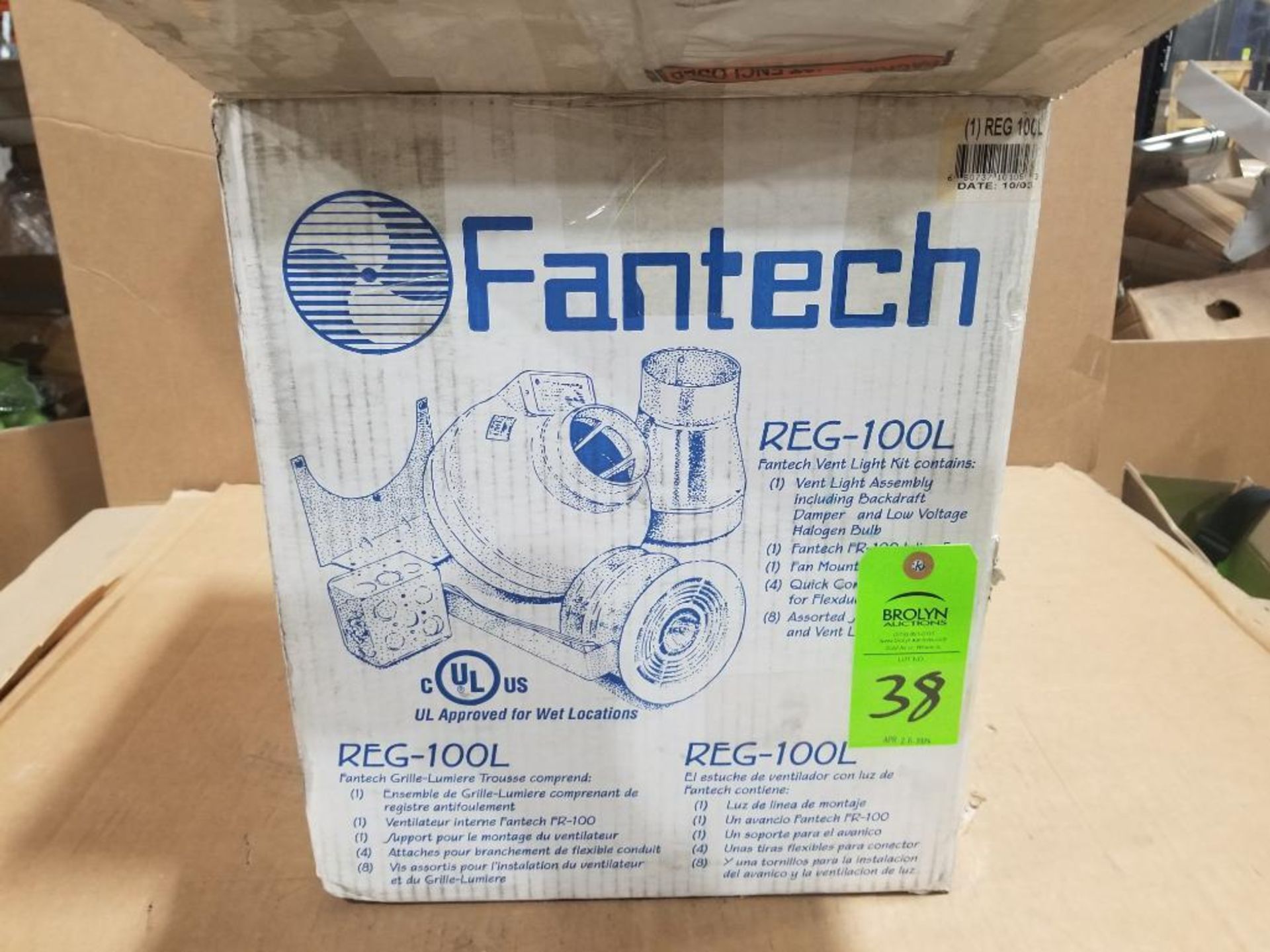 Fantech power fan. Model REG-100L.