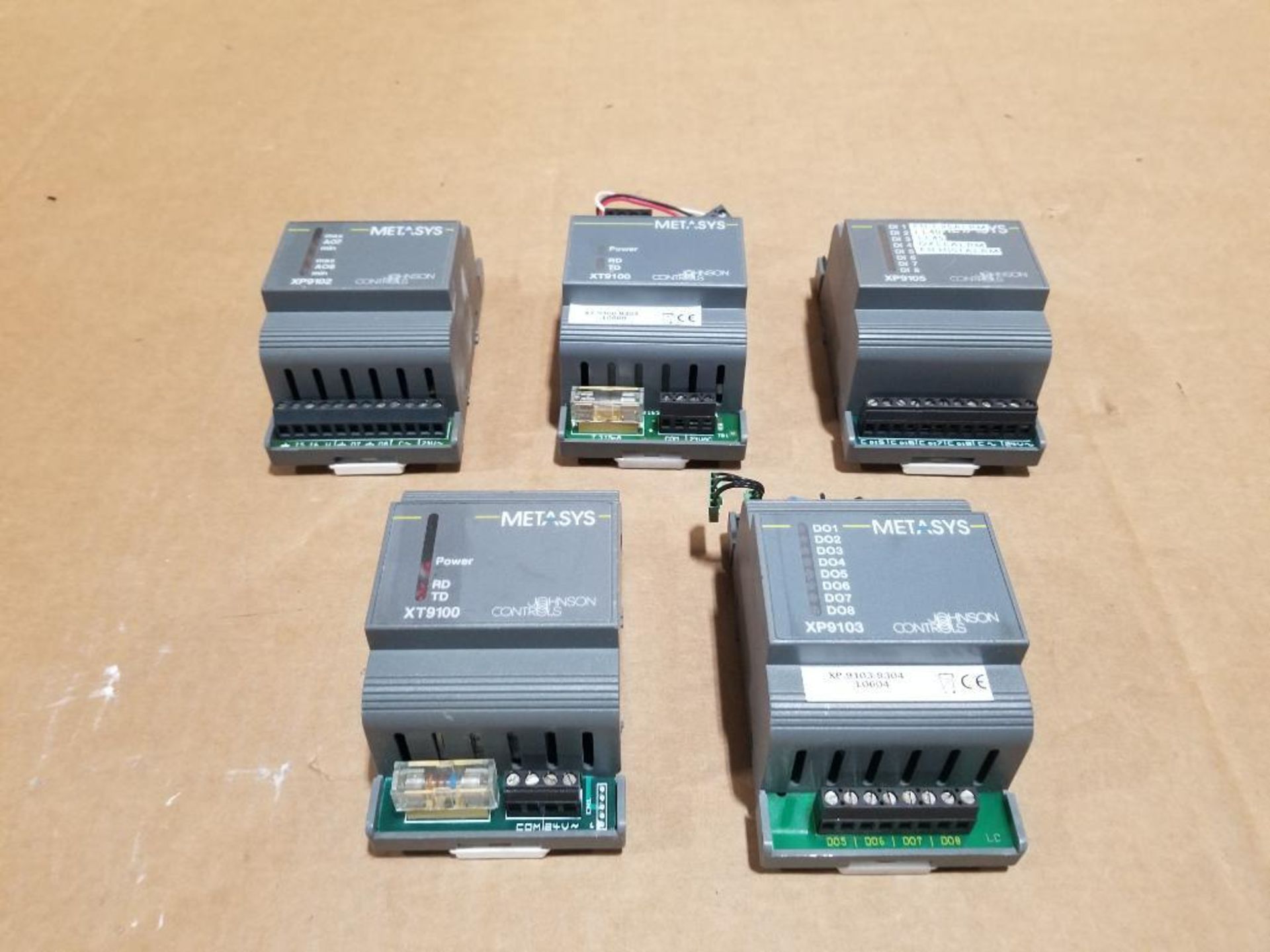 Qty 5 - Johnson Controls Metasys controllers.