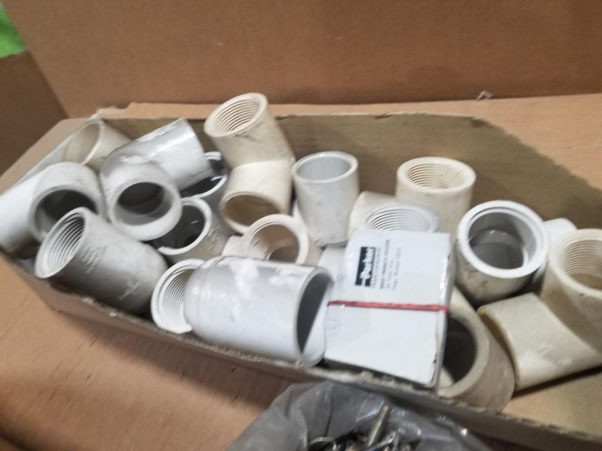 Large assortment of plumbing fittings, conduit, and hardware. - Image 4 of 13