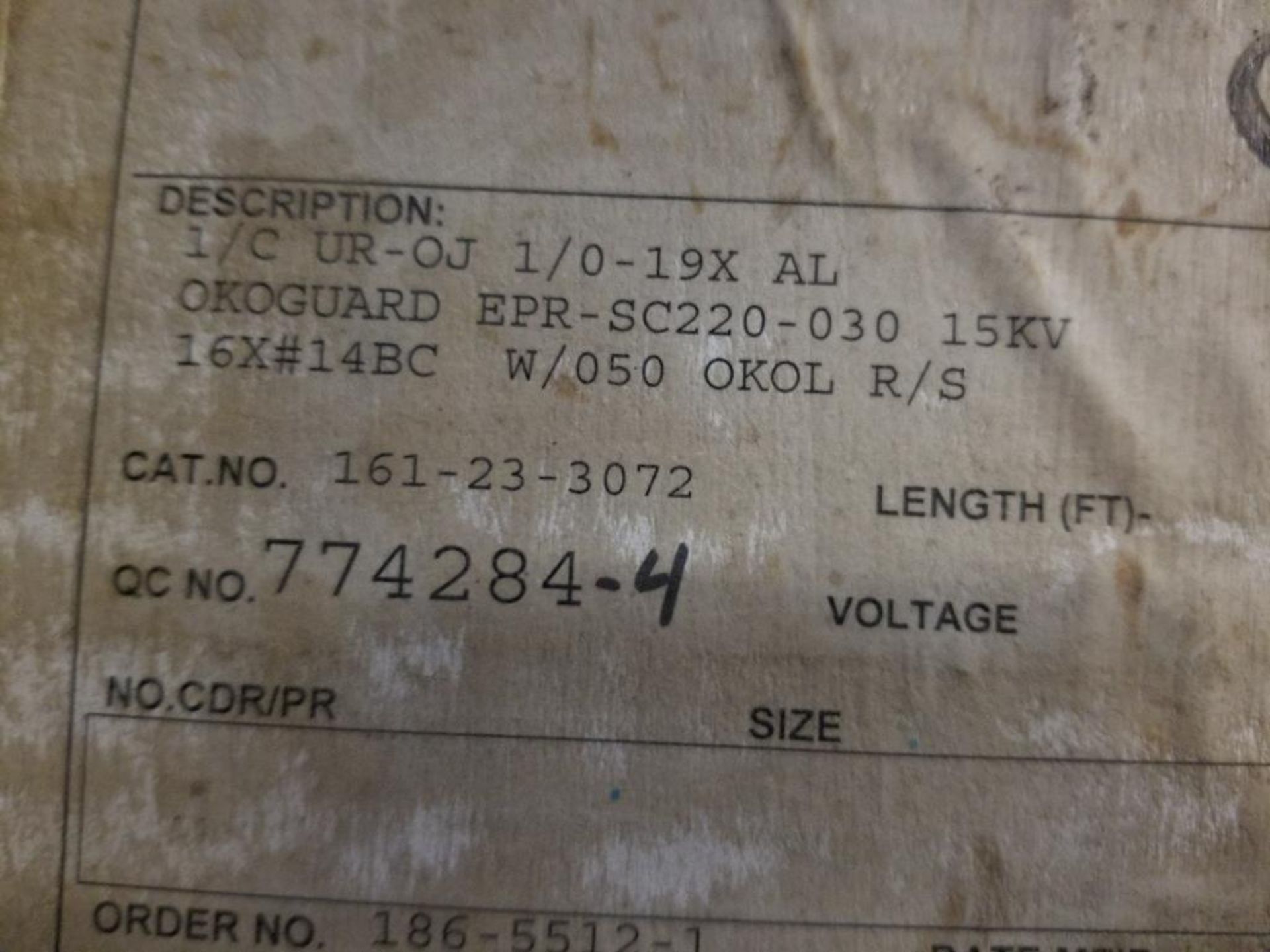 Spool of 15kV Okonite Okoguard wire . Model EPR-SC220-030. 15kV. Catalog 161-23-3072. - Image 2 of 5