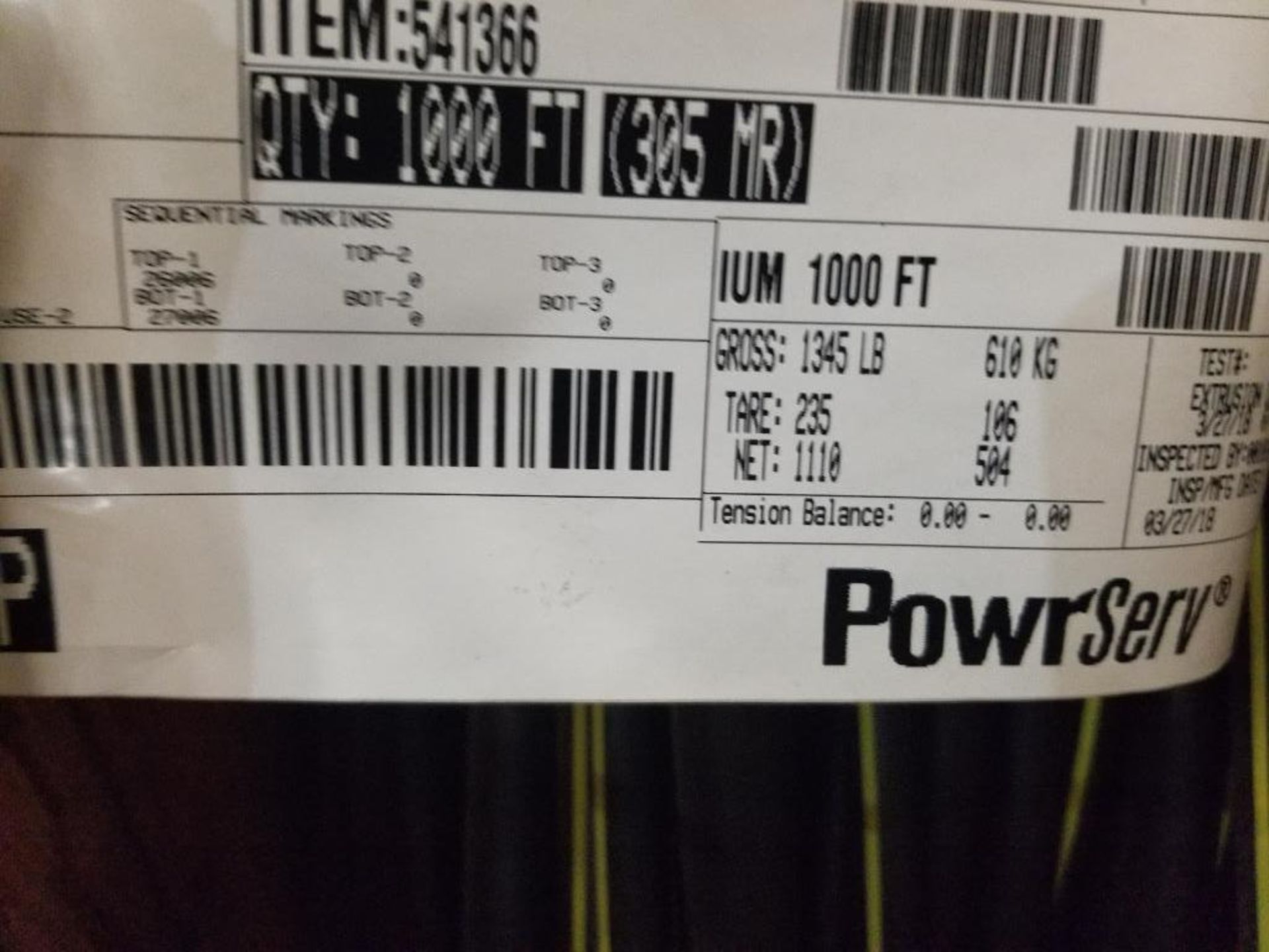 Powrserv muti conductor wire. Item 541366. 305MR. - Image 2 of 5