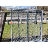 Large lot of chain link fence, gate, poles, etc.