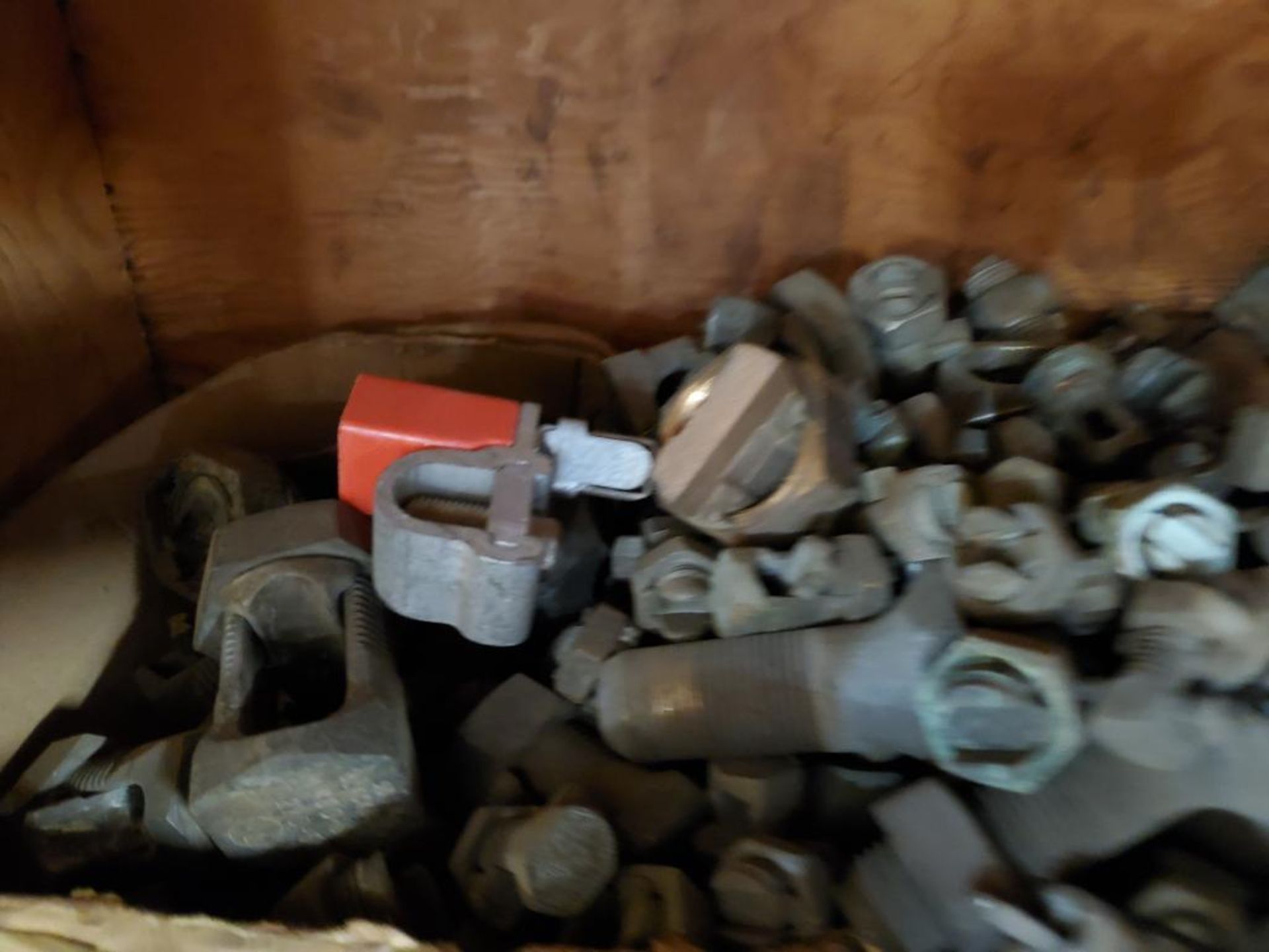Contents of one shelf cubby - Large assortment of electrical lugs, fittings, and connectors. - Image 2 of 6